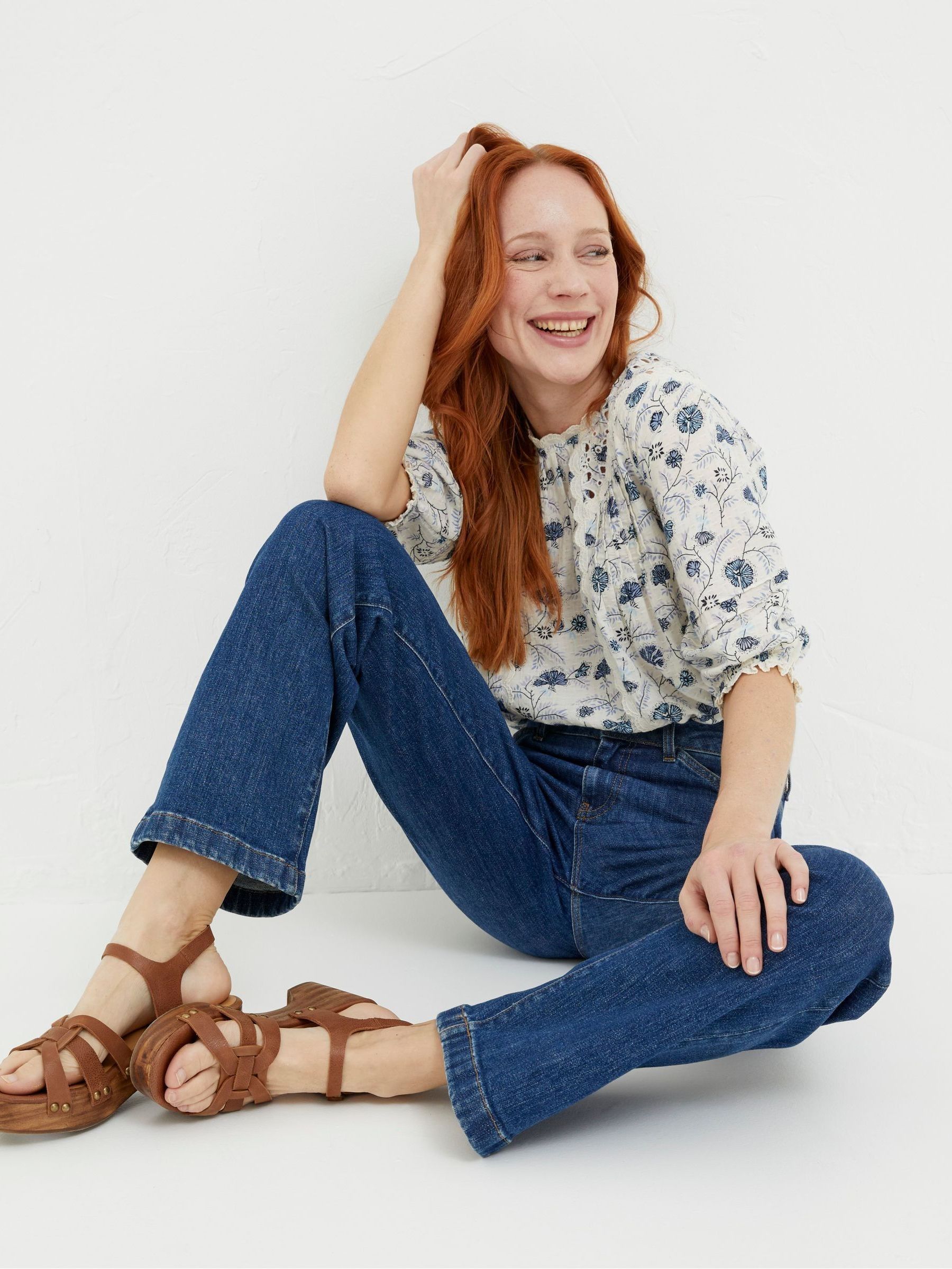 Elise Indigo Blue Wide Leg Jeans - Image 3 of 5