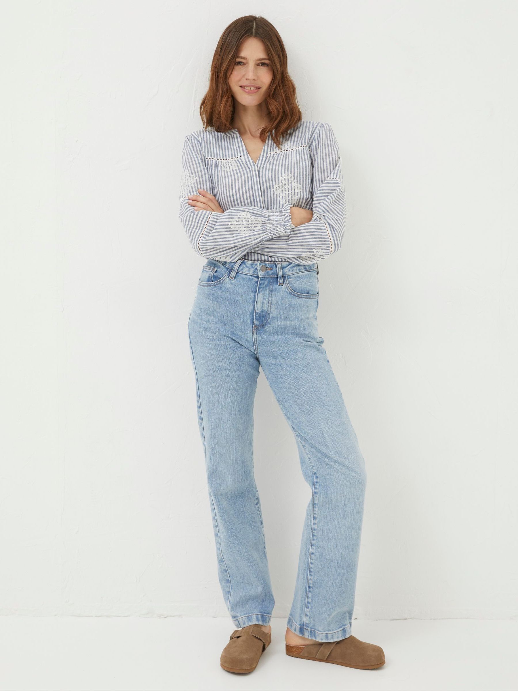Elise Light Blue Wide Leg Jeans - Image 1 of 6