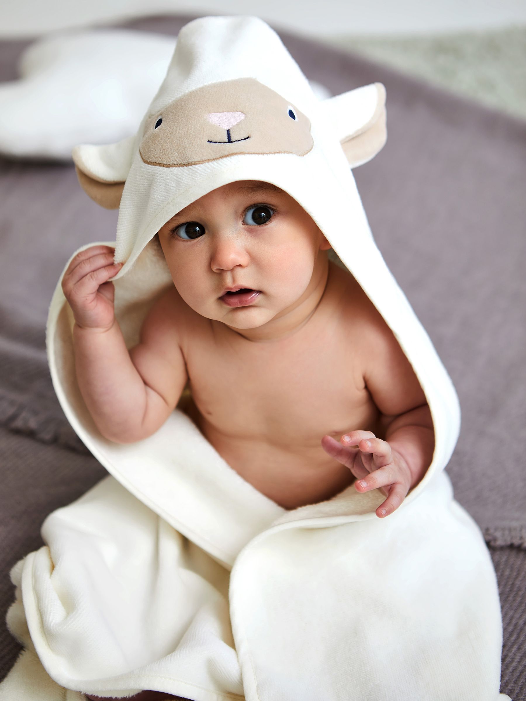 Lamb Character Hooded Towel - Image 2 of 4
