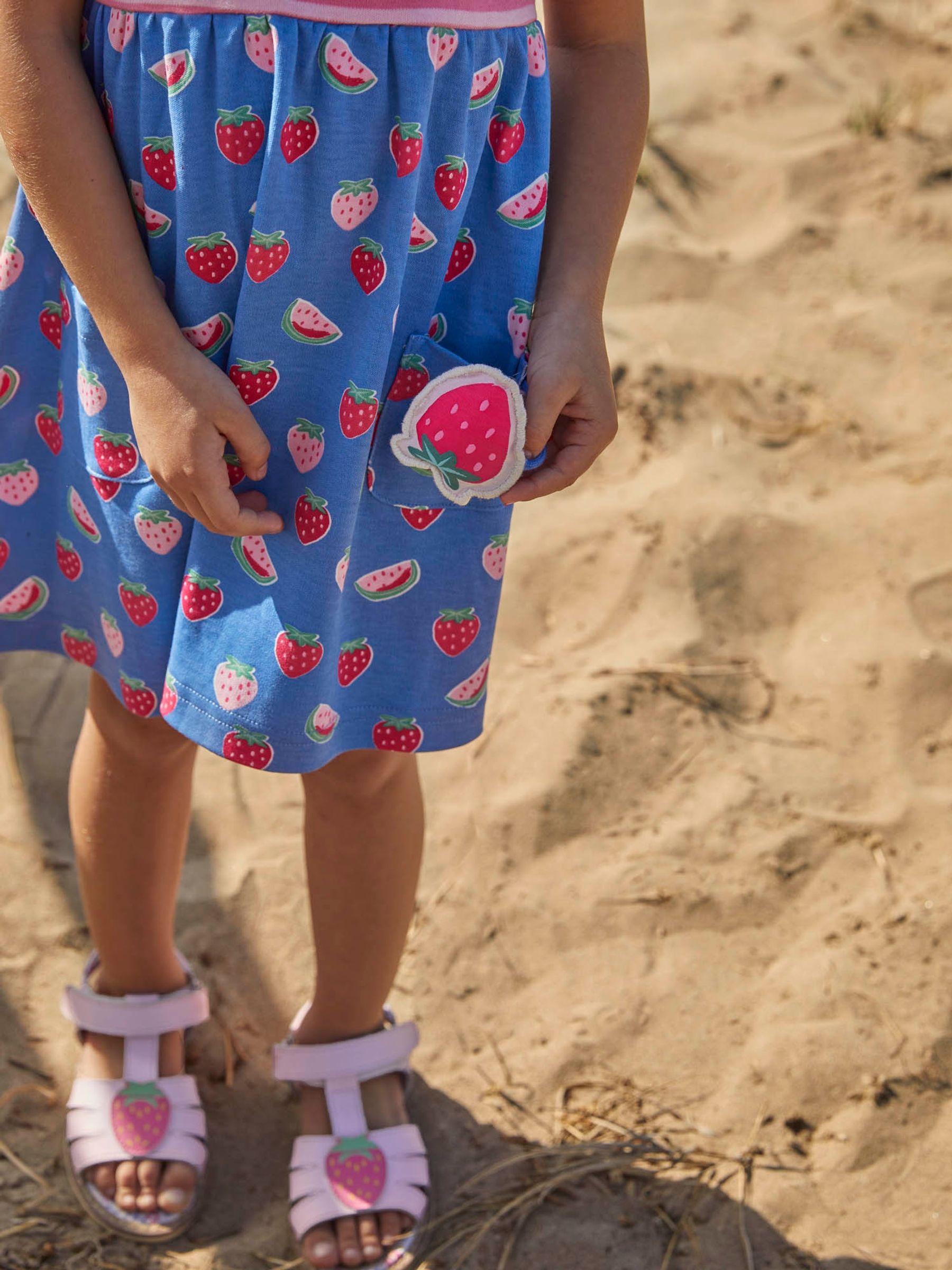 Pink Pink Stripe & Strawberry Print With Pet In Pocket Combo Dress - Image 3 of 6