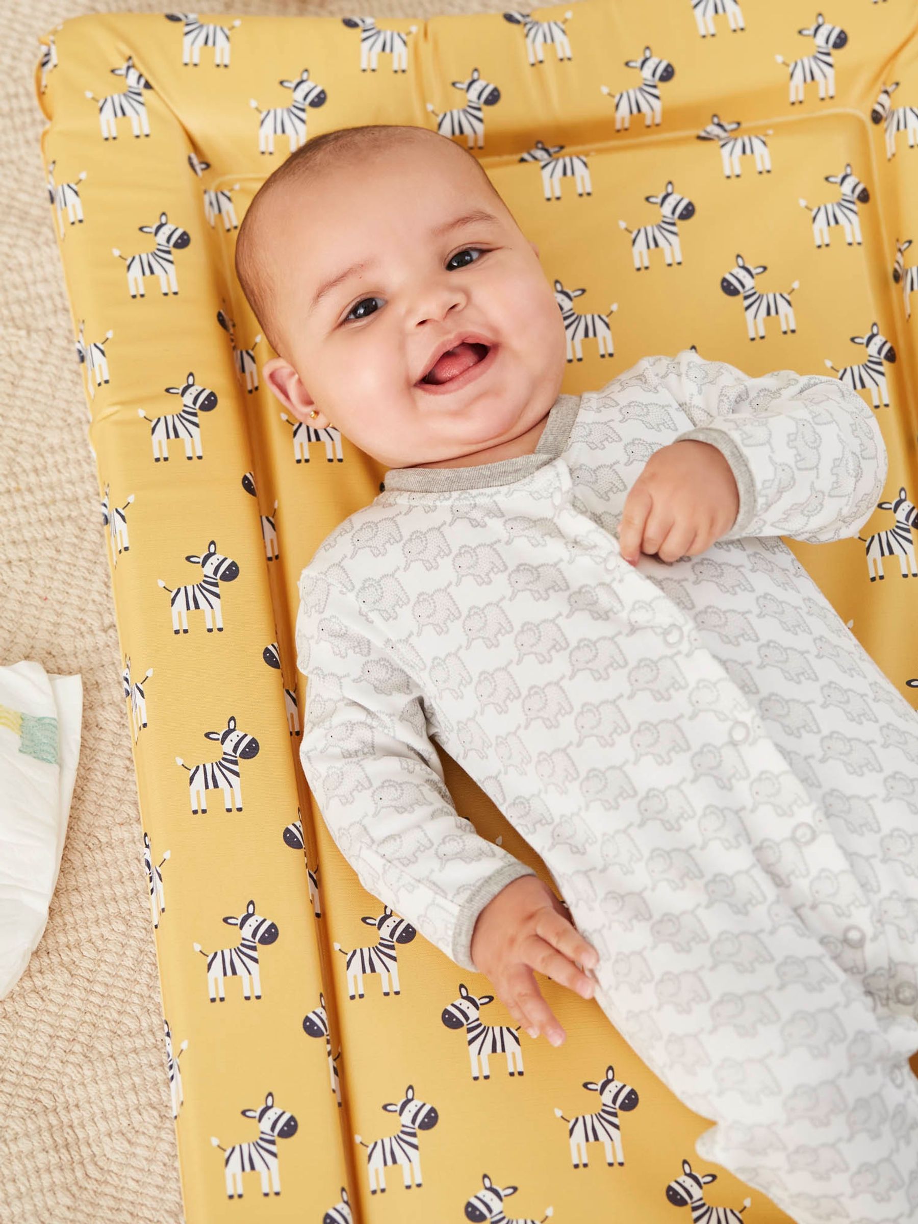 Yellow Zebra Baby Changing Mat - Image 1 of 2