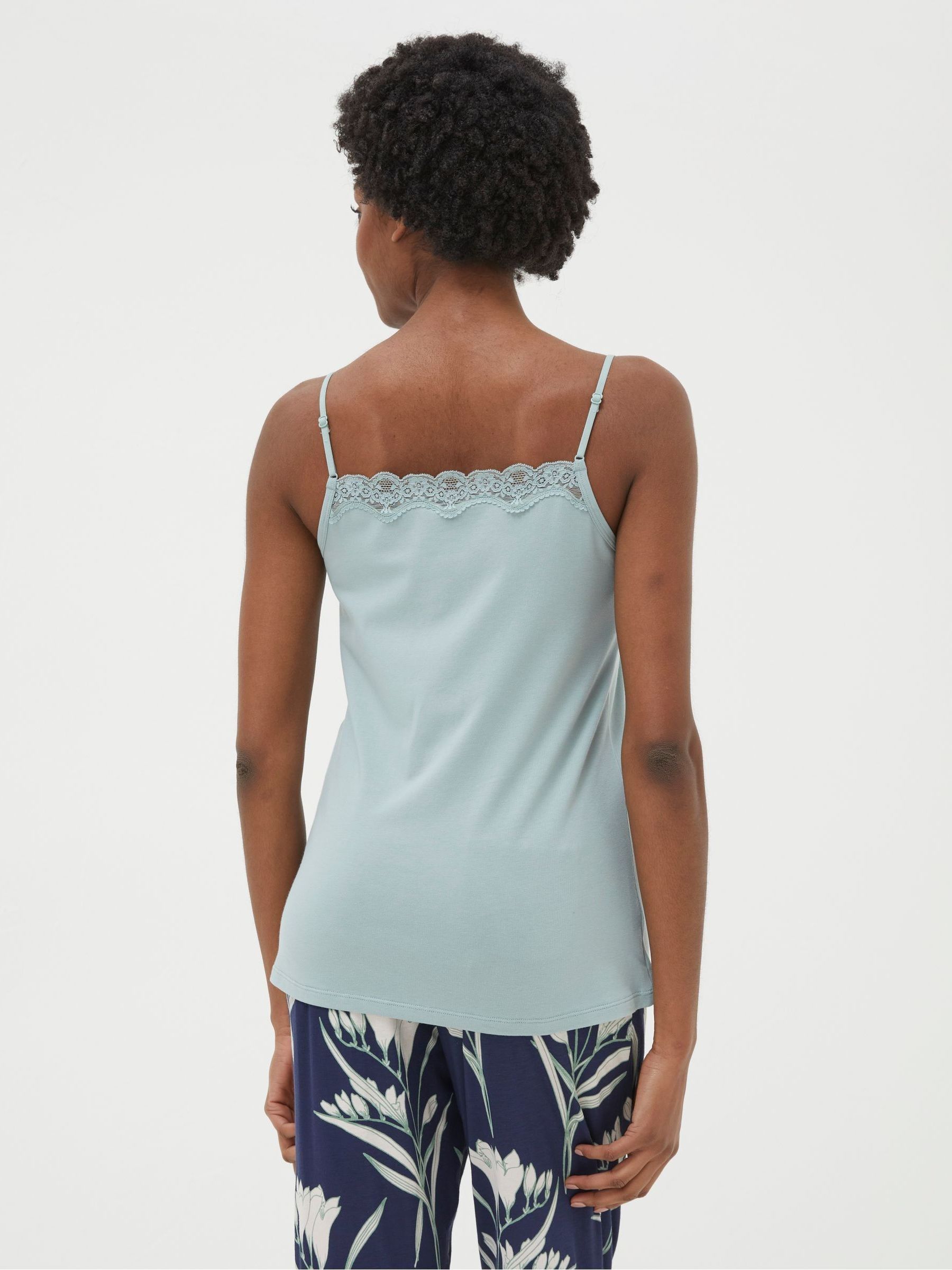 Green V-Neck Lace Camisole - Image 2 of 4