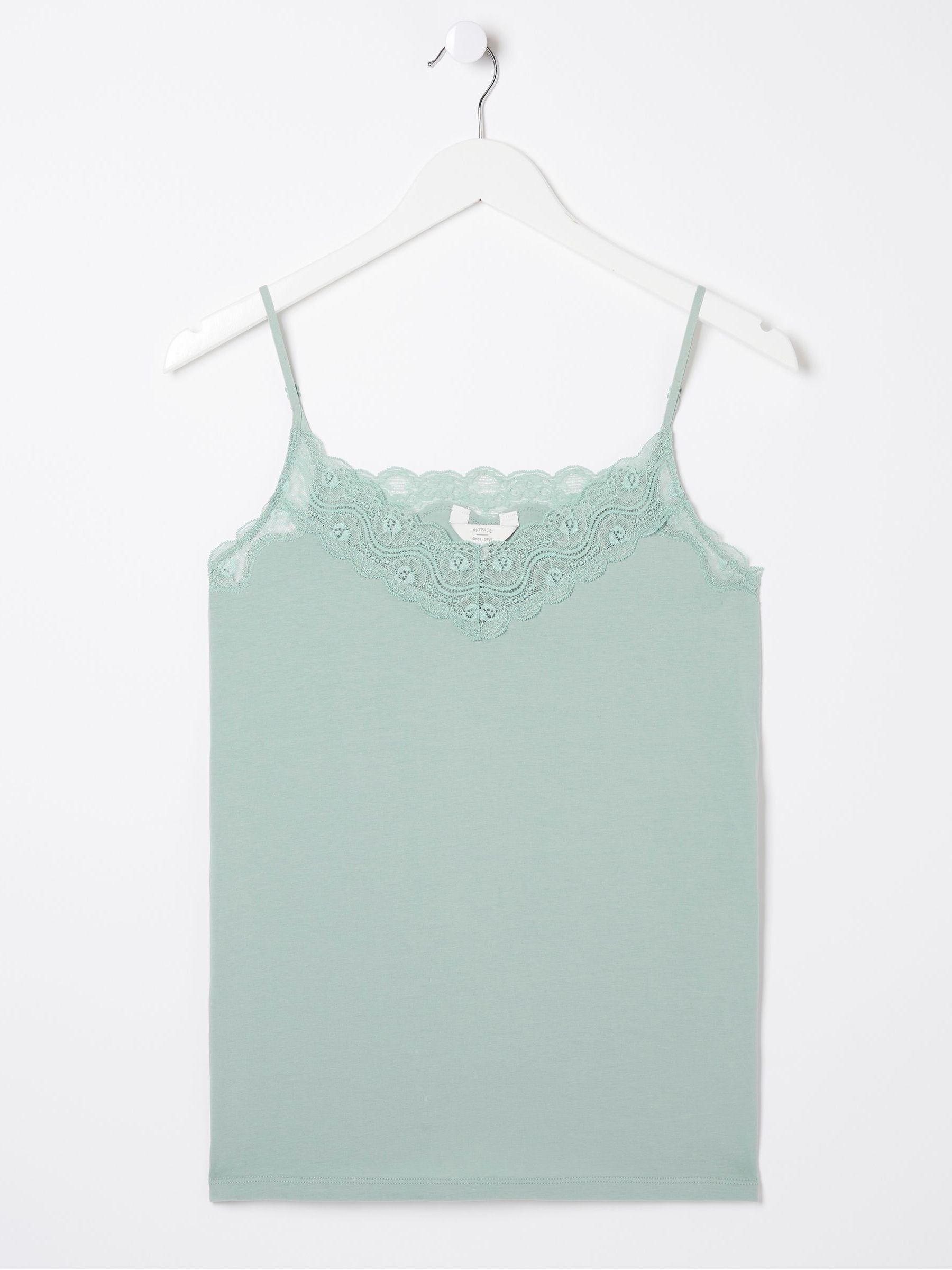 Green V-Neck Lace Camisole - Image 4 of 4 Green V-Neck Lace Camisole - Image 4 of 4