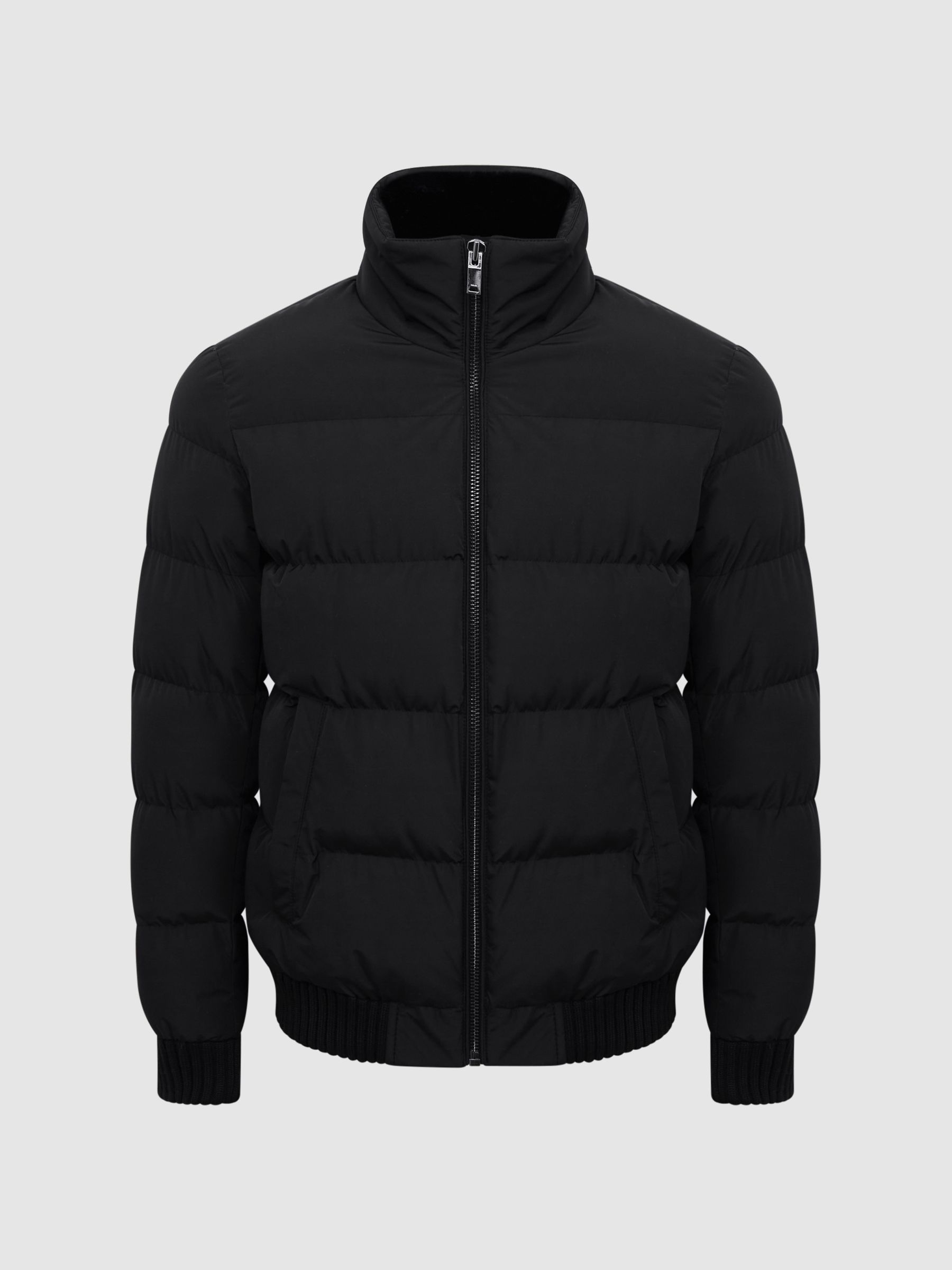 Faux Fur Trim Puffer Jacket in Black - Image 2 of 5