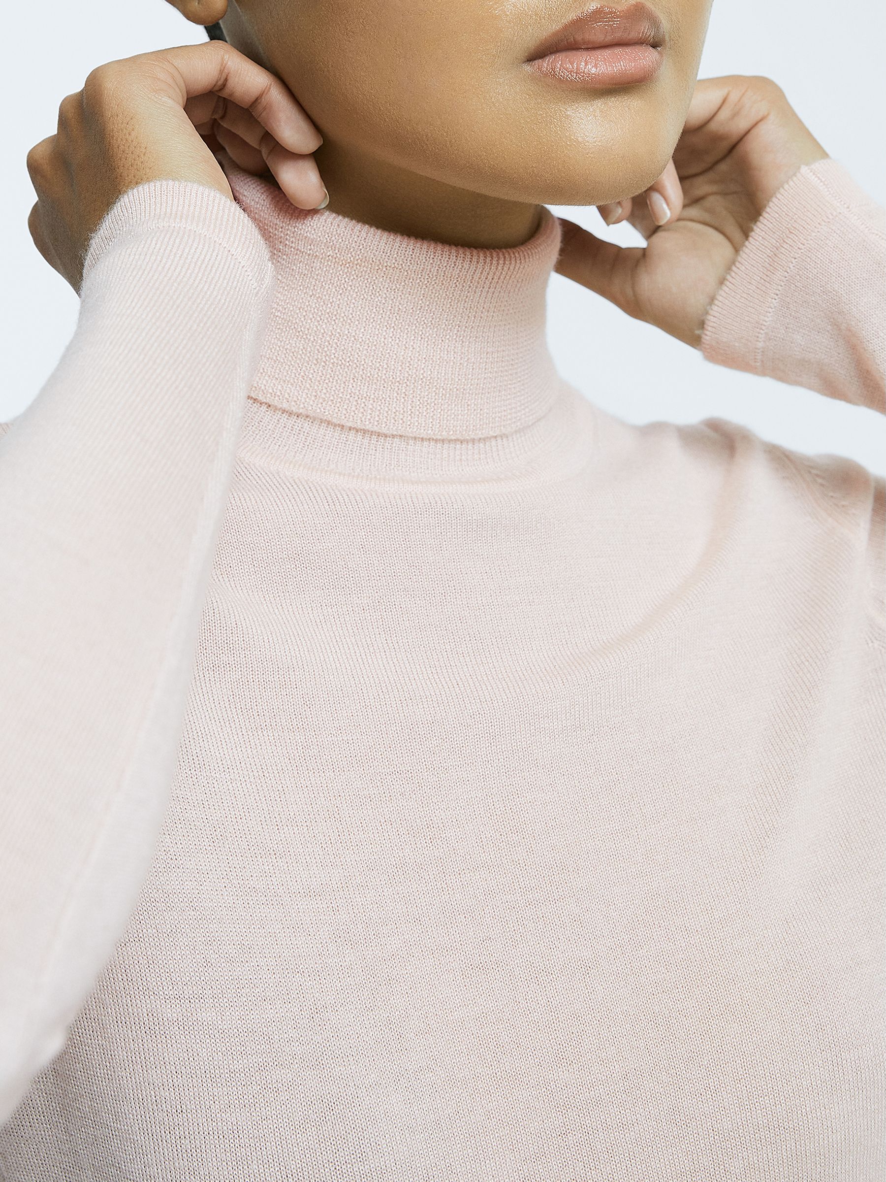 Atelier Cashmere Roll Neck Top in Pink - Image 3 of 5