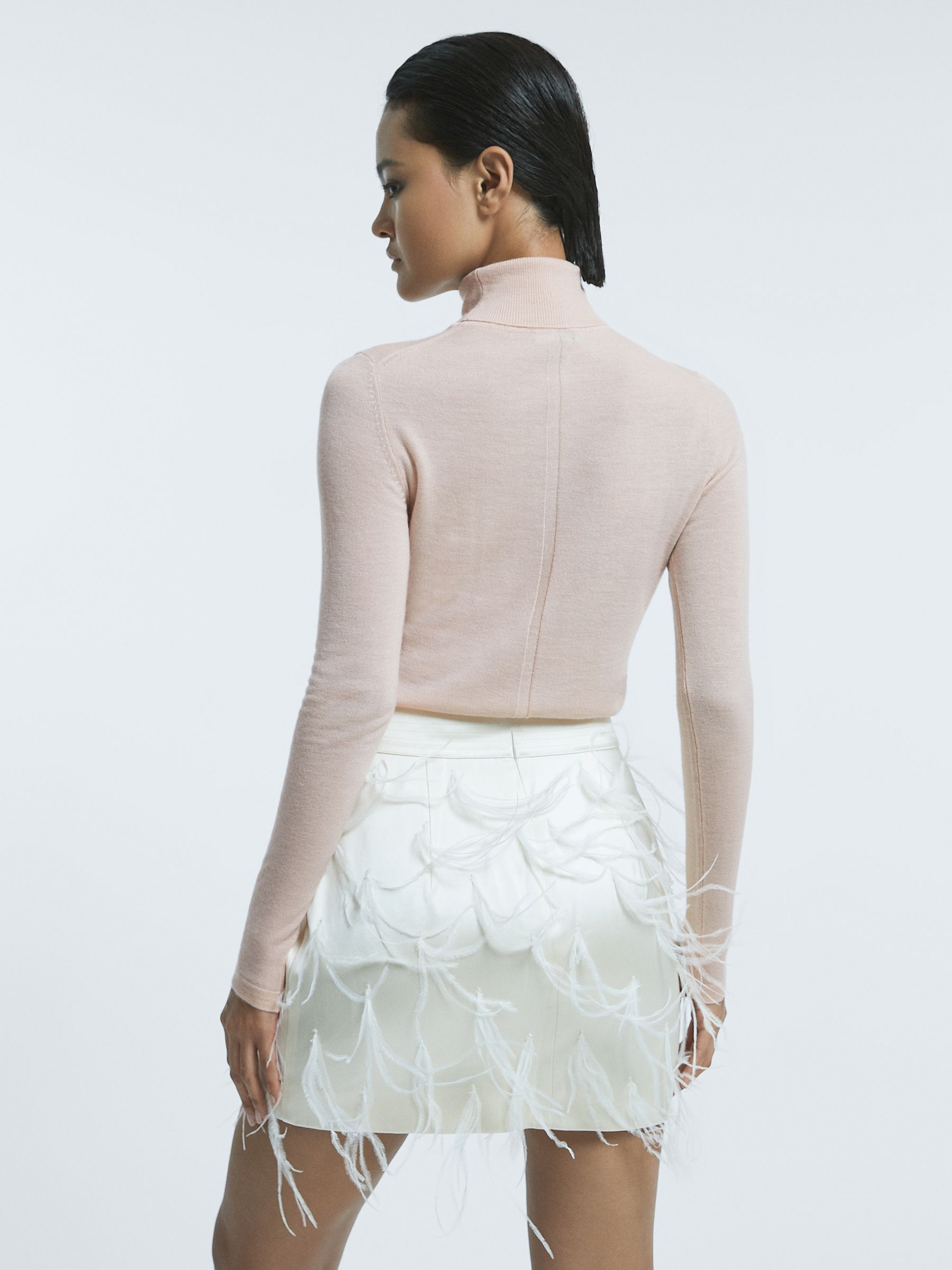 Atelier Cashmere Roll Neck Top in Pink - Image 4 of 5