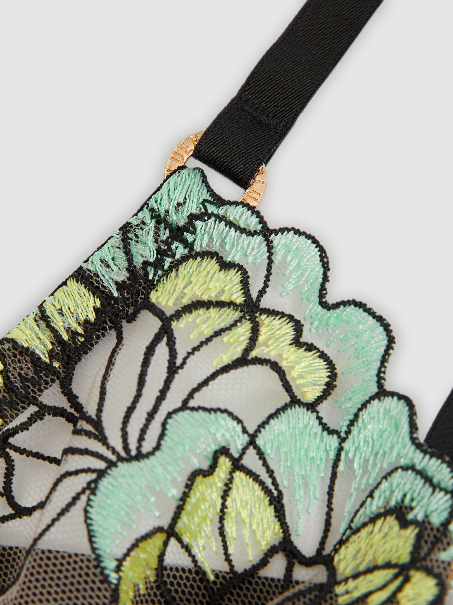 Bluebella Mint/Black Sheer Mesh Underwired Bra - Image 2 of 2