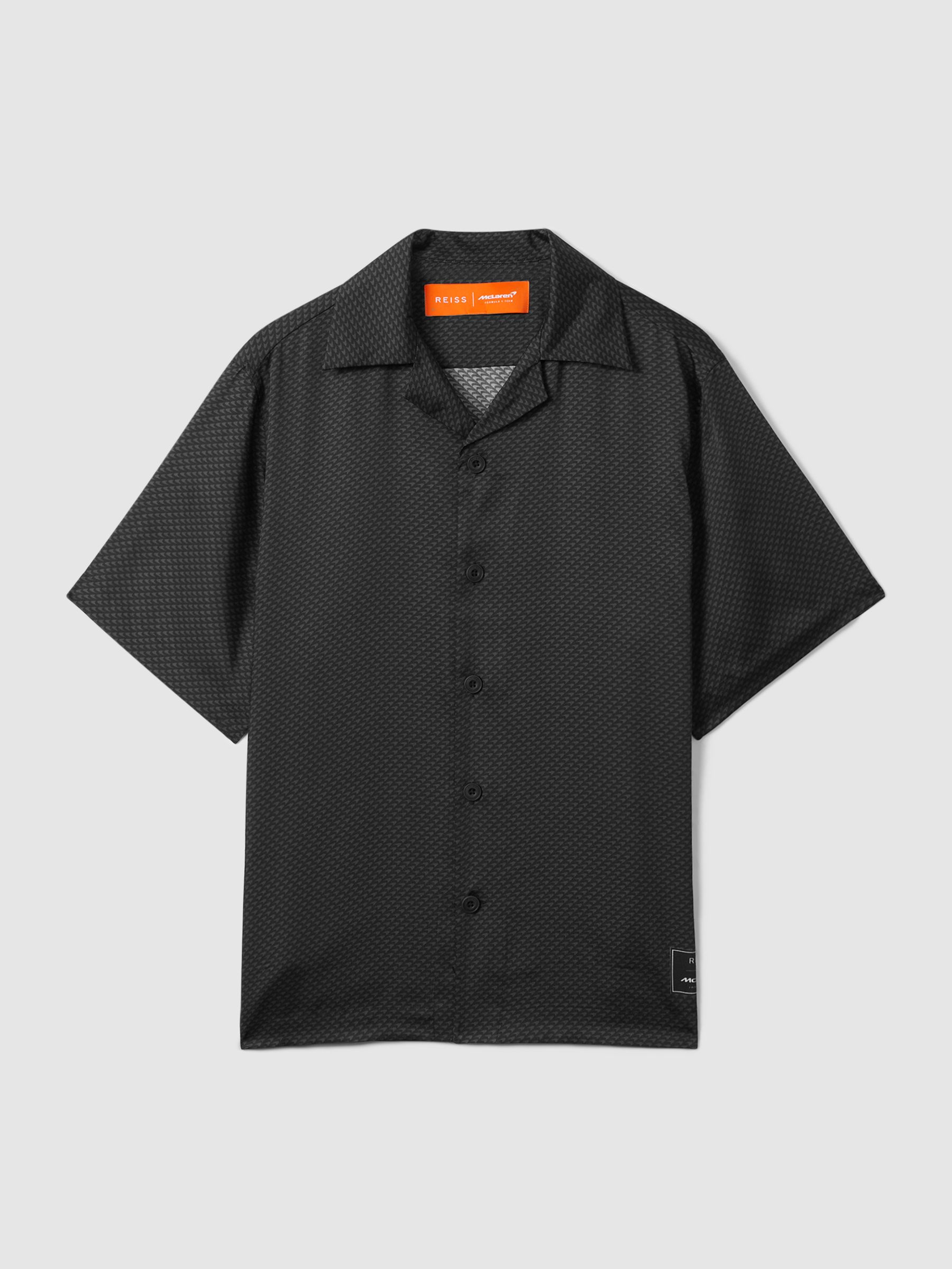 McLaren F1 Cuban Collar Shirt in Black - Image 2 of 8
