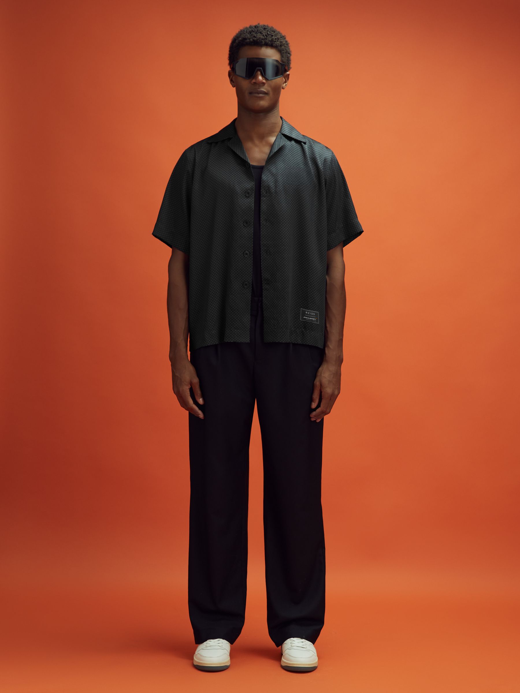 McLaren F1 Cuban Collar Shirt in Black - Image 6 of 8