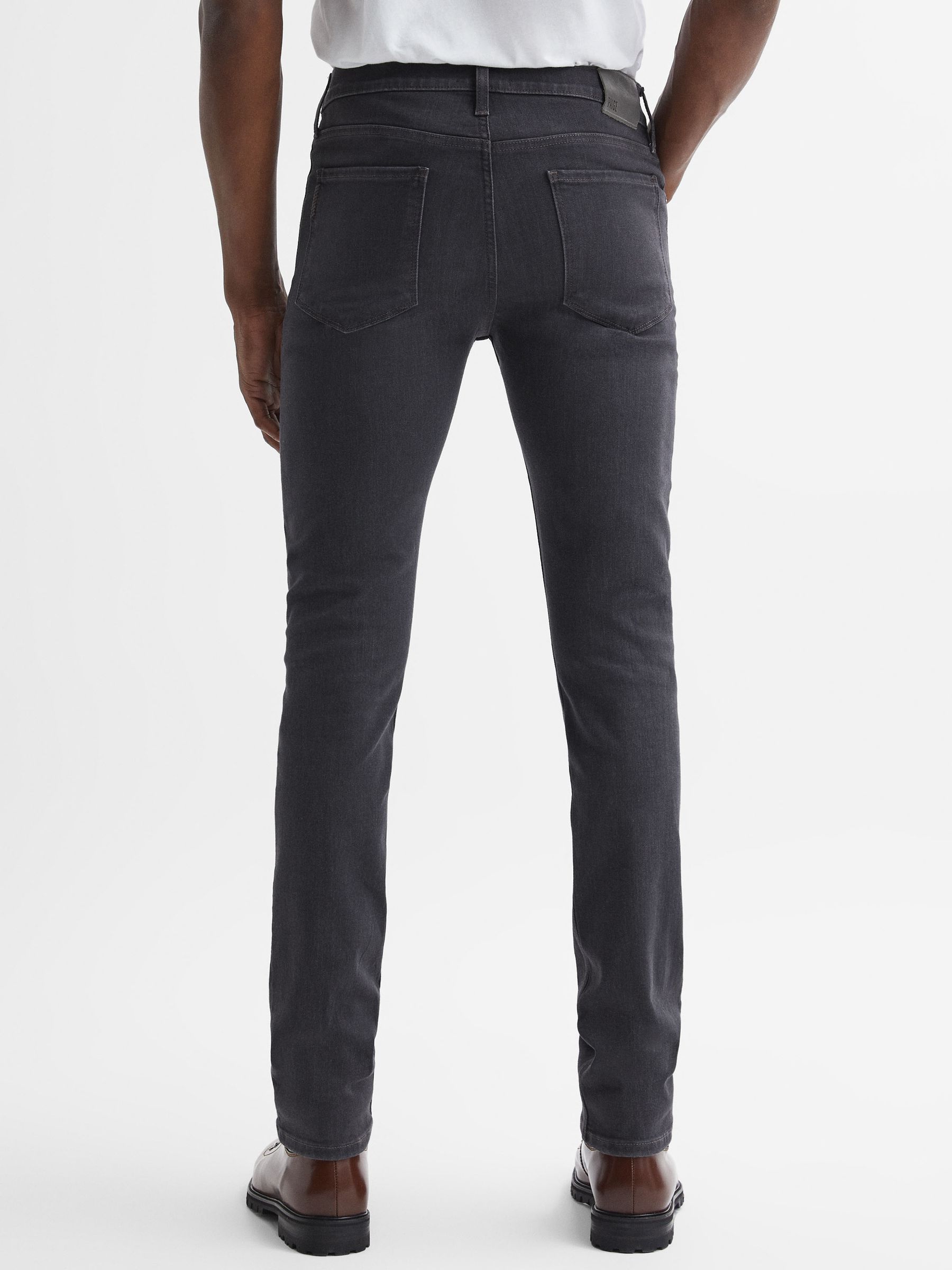 Paige High Slim Fit Stretch Jeans in Black - Image 5 of 5