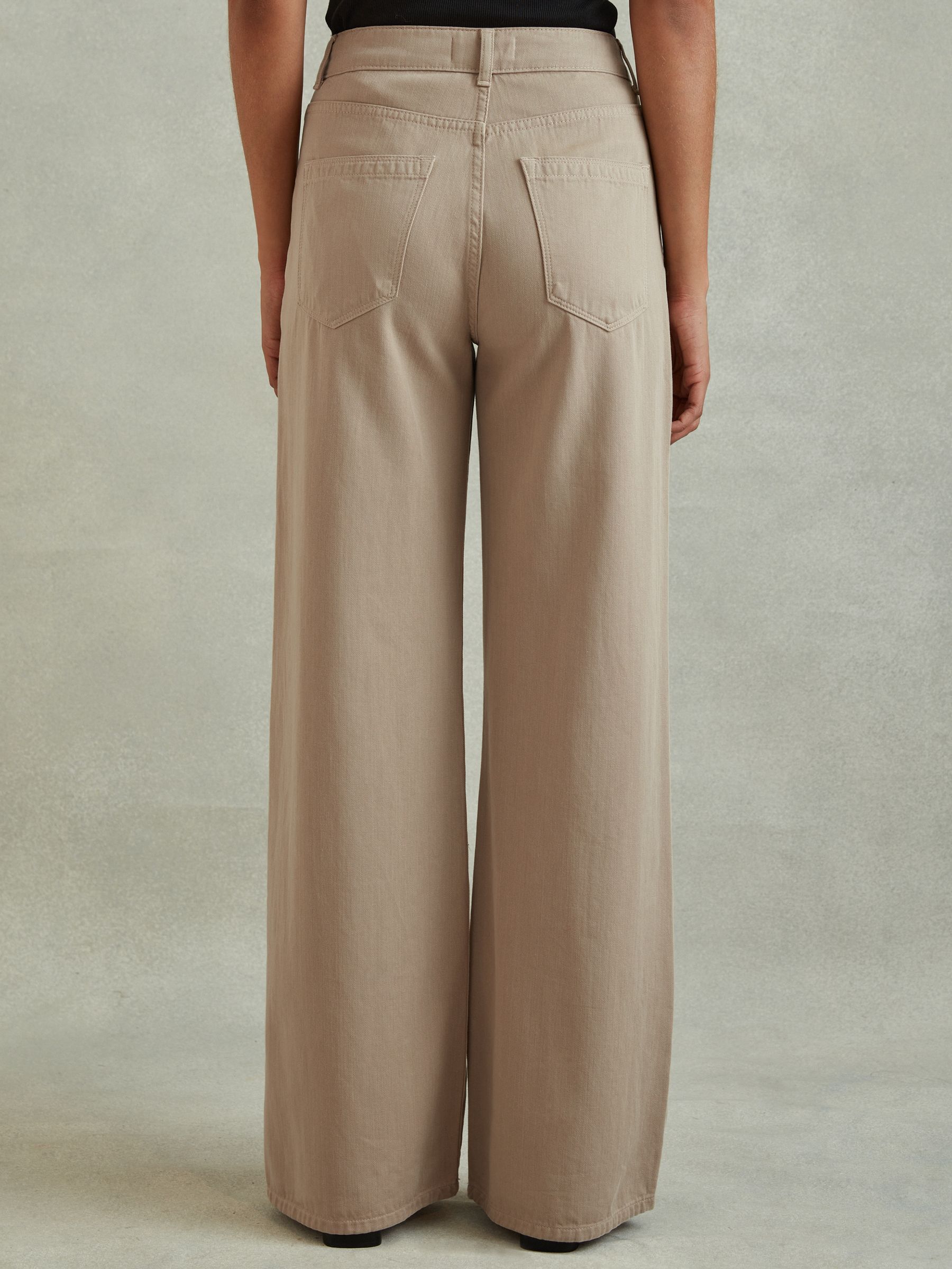 Garment Dyed Wide Leg Trousers in Light Camel - Image 5 of 7