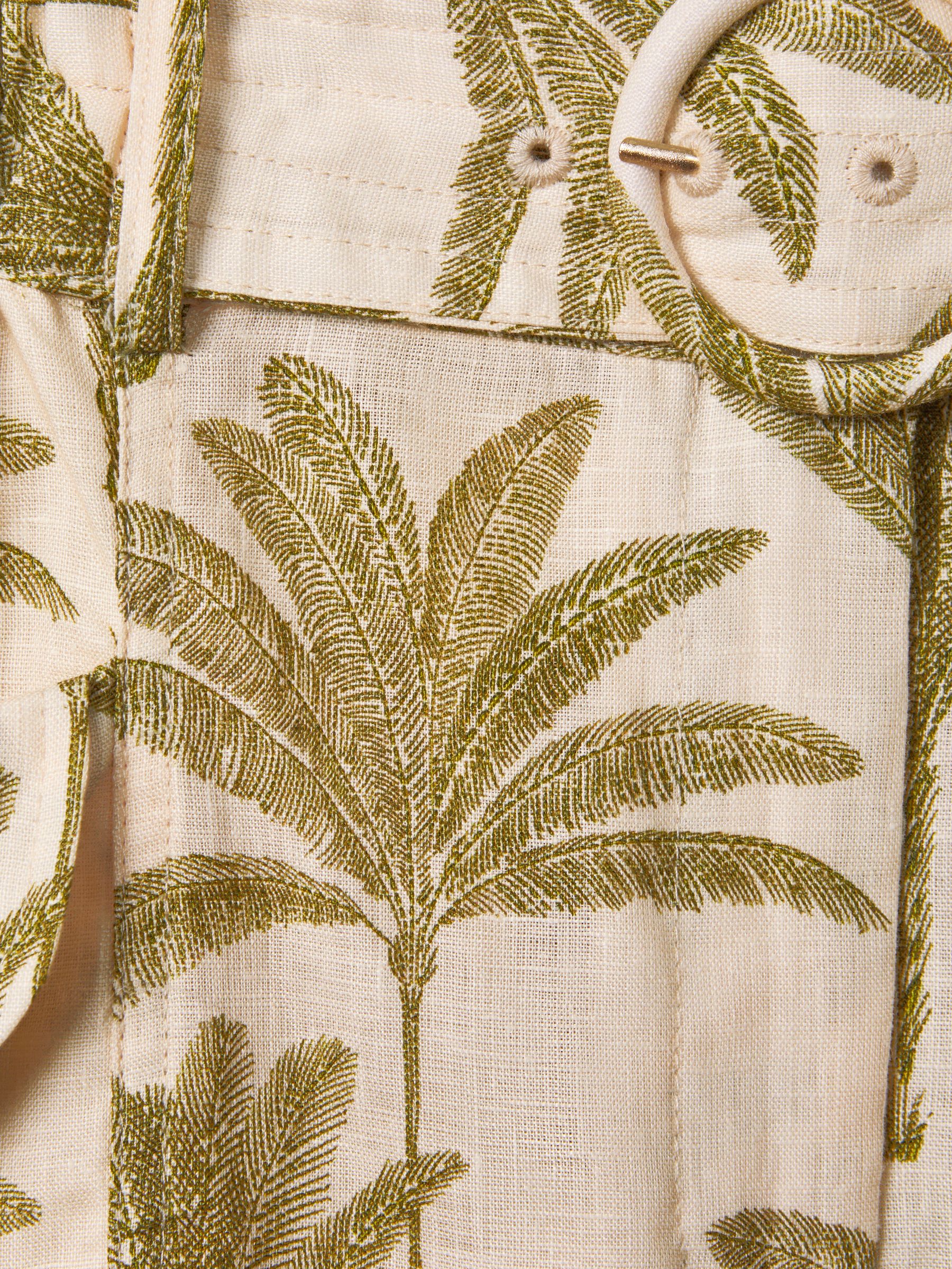 Linen Tropical Print Shorts in Neutral - Image 5 of 5