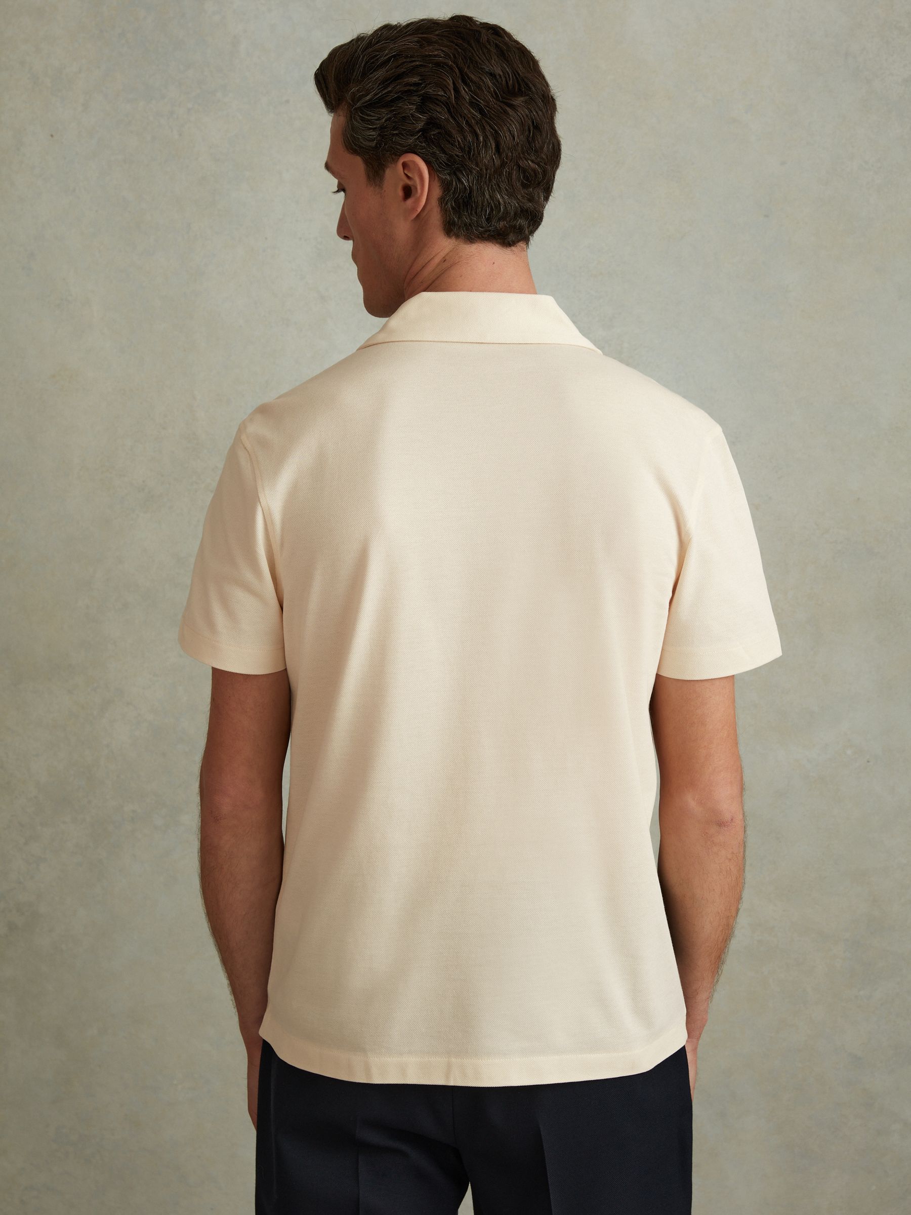 Cotton Floral Print Cuban Collar Shirt in Blue Multi - Image 5 of 6