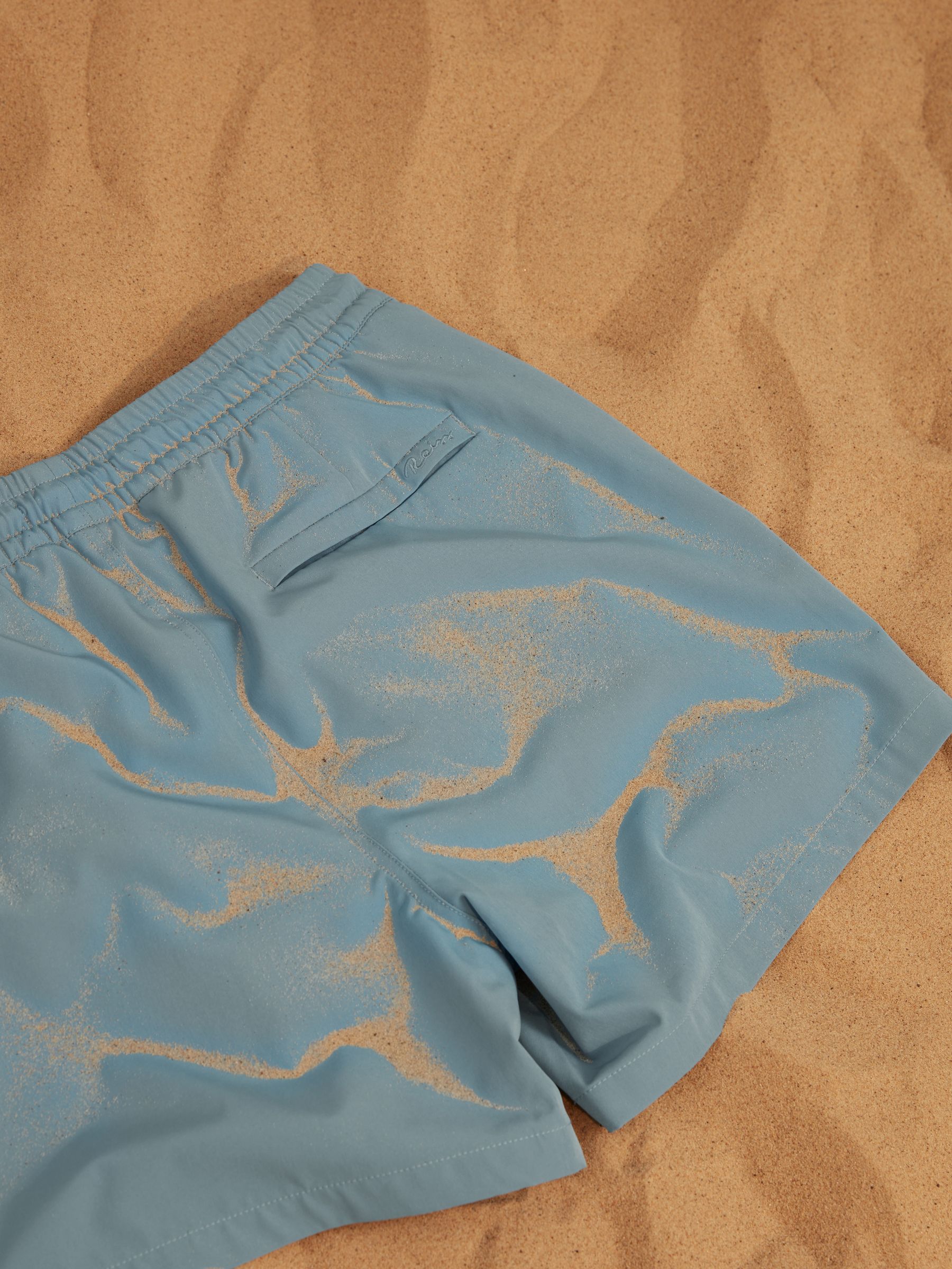 Plain Drawstring Waist Swim Shorts in Sea Blue - Image 6 of 7