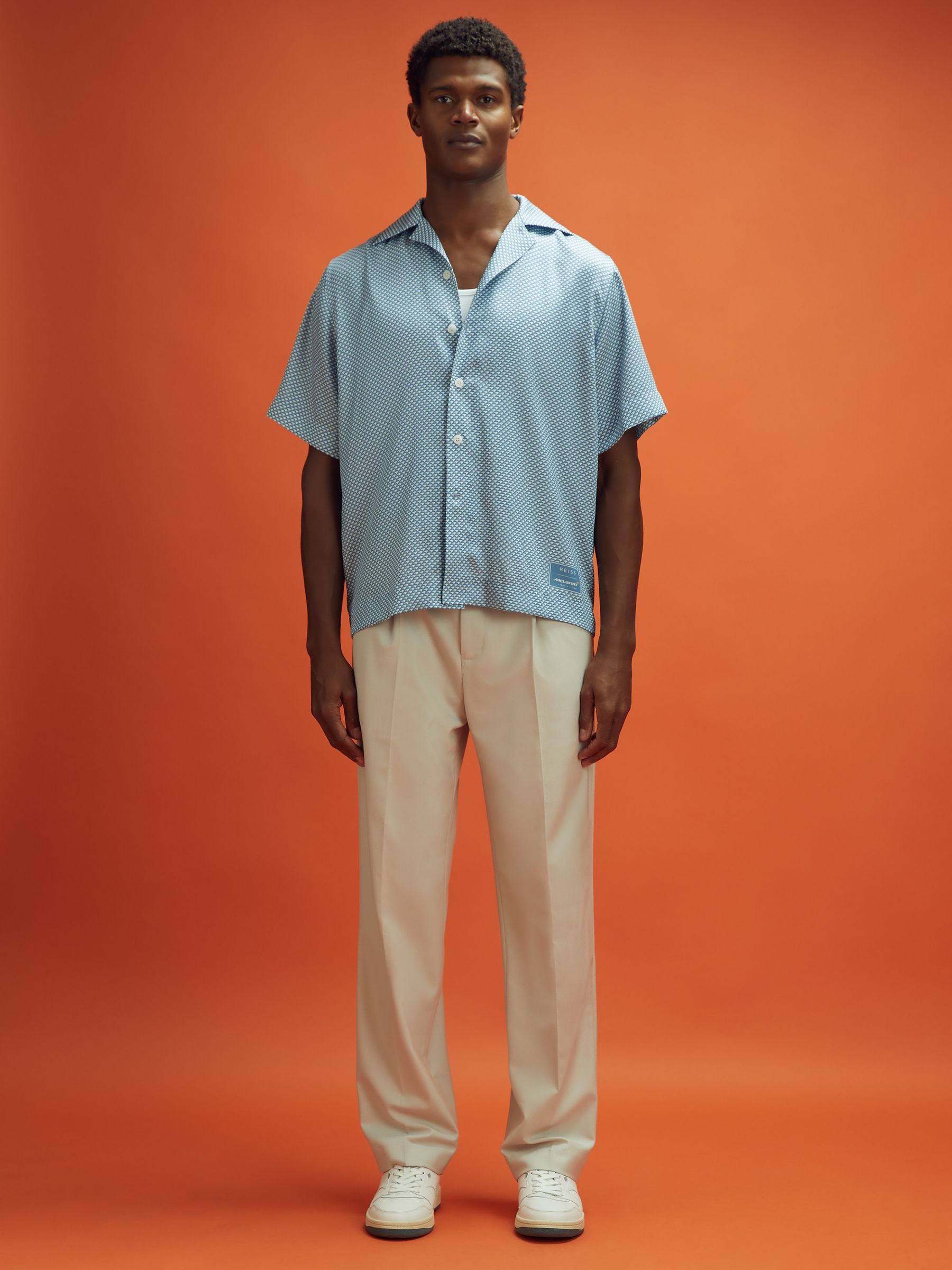 McLaren F1 Cuban Collar Shirt in Airforce Blue - Image 3 of 7