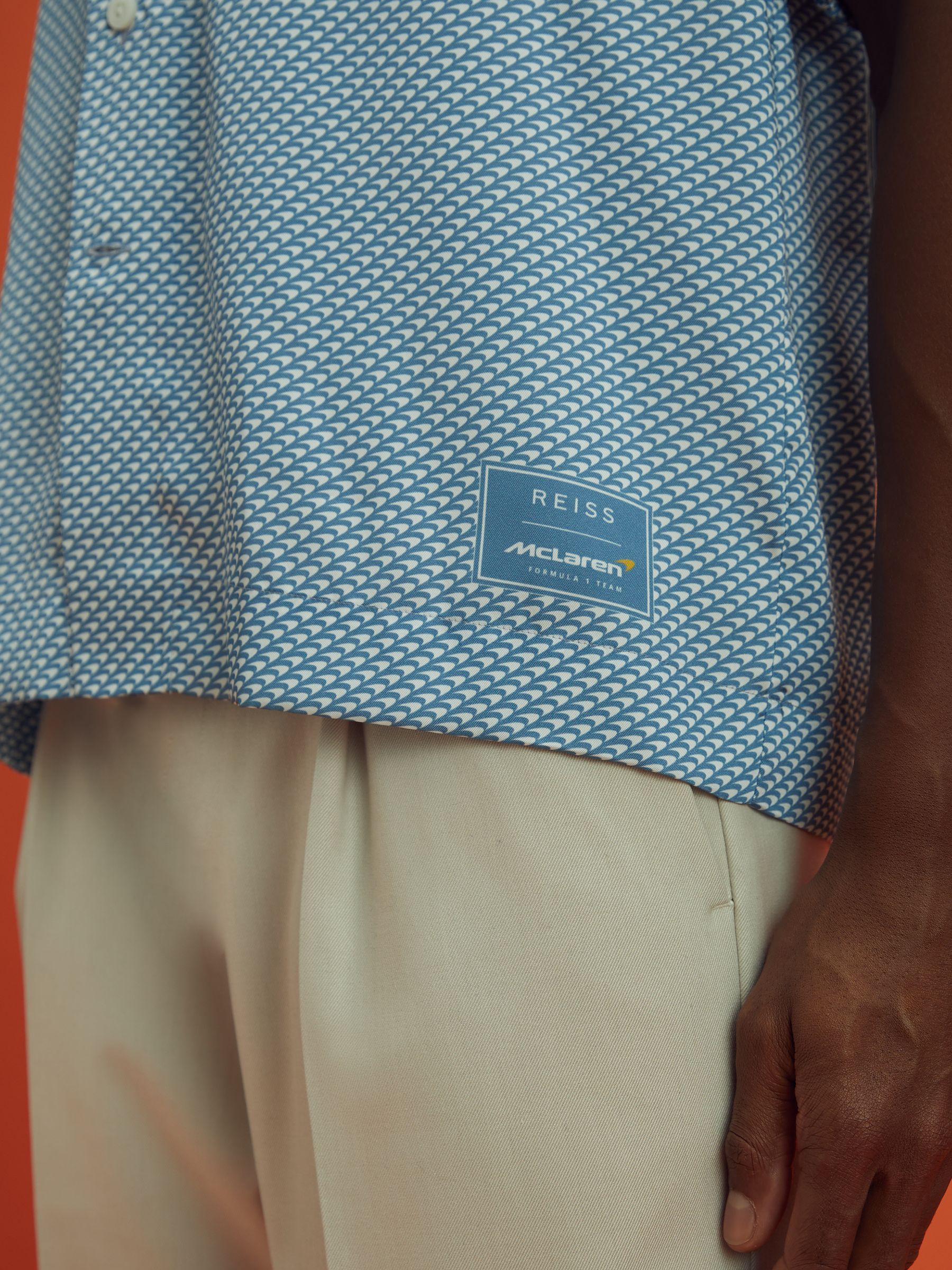 McLaren F1 Cuban Collar Shirt in Airforce Blue - Image 4 of 7