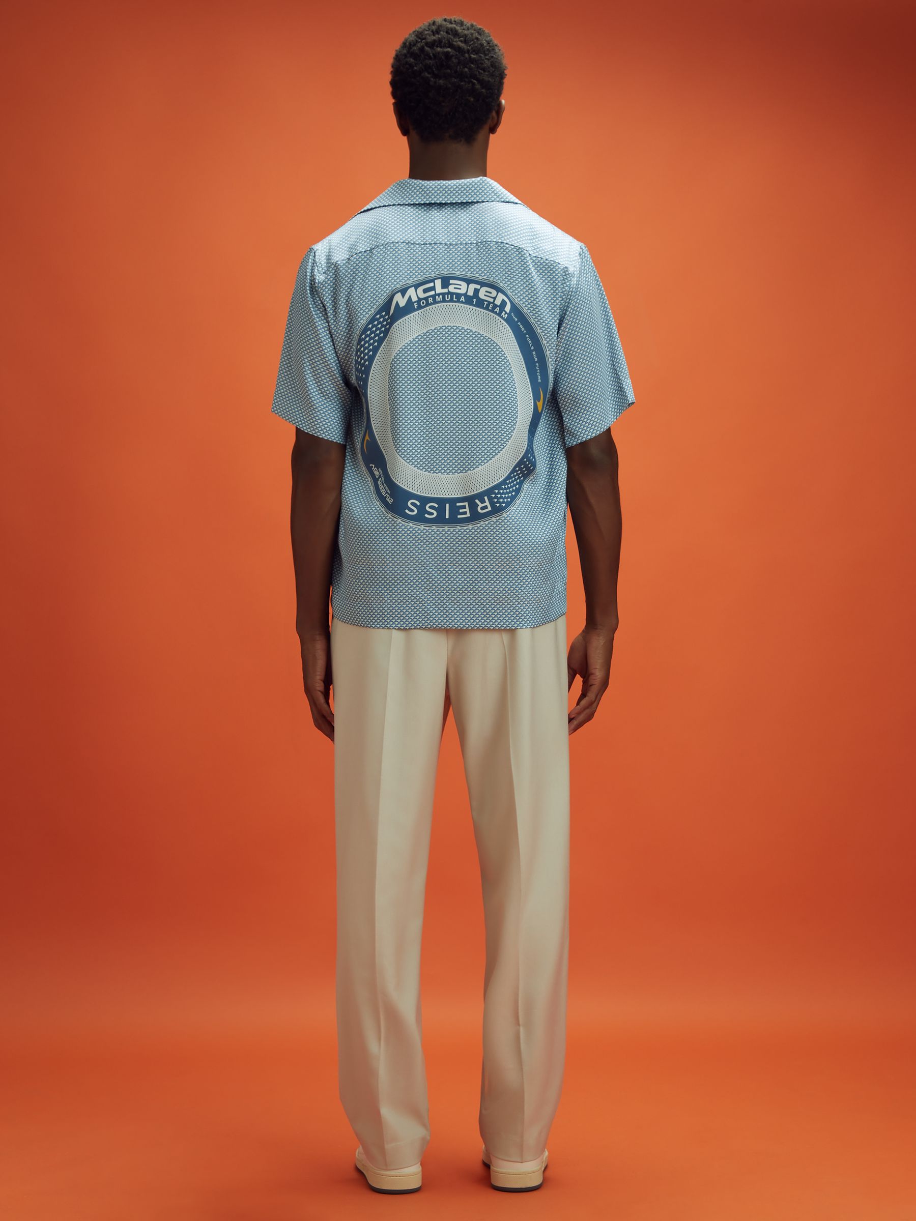 McLaren F1 Cuban Collar Shirt in Airforce Blue - Image 5 of 7