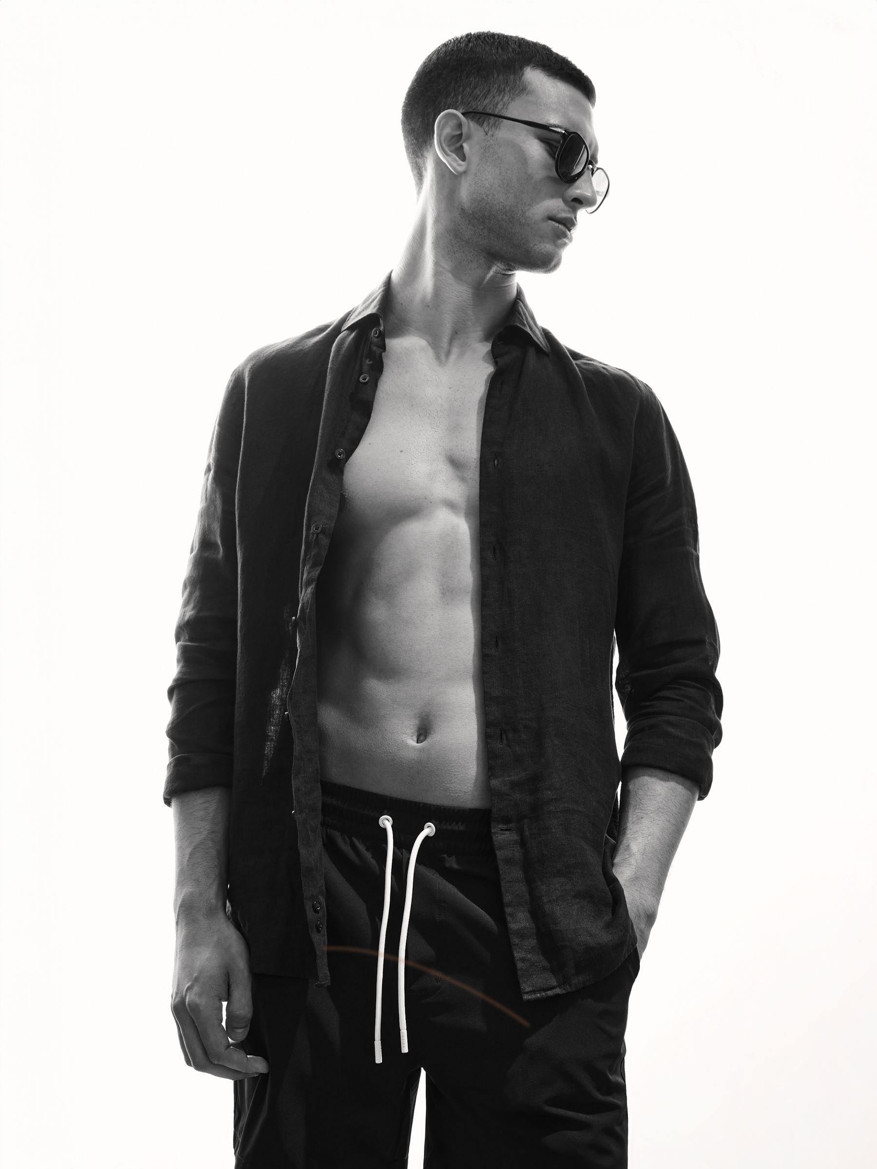 Plain Drawstring Waist Swim Shorts in Navy - Image 6 of 7