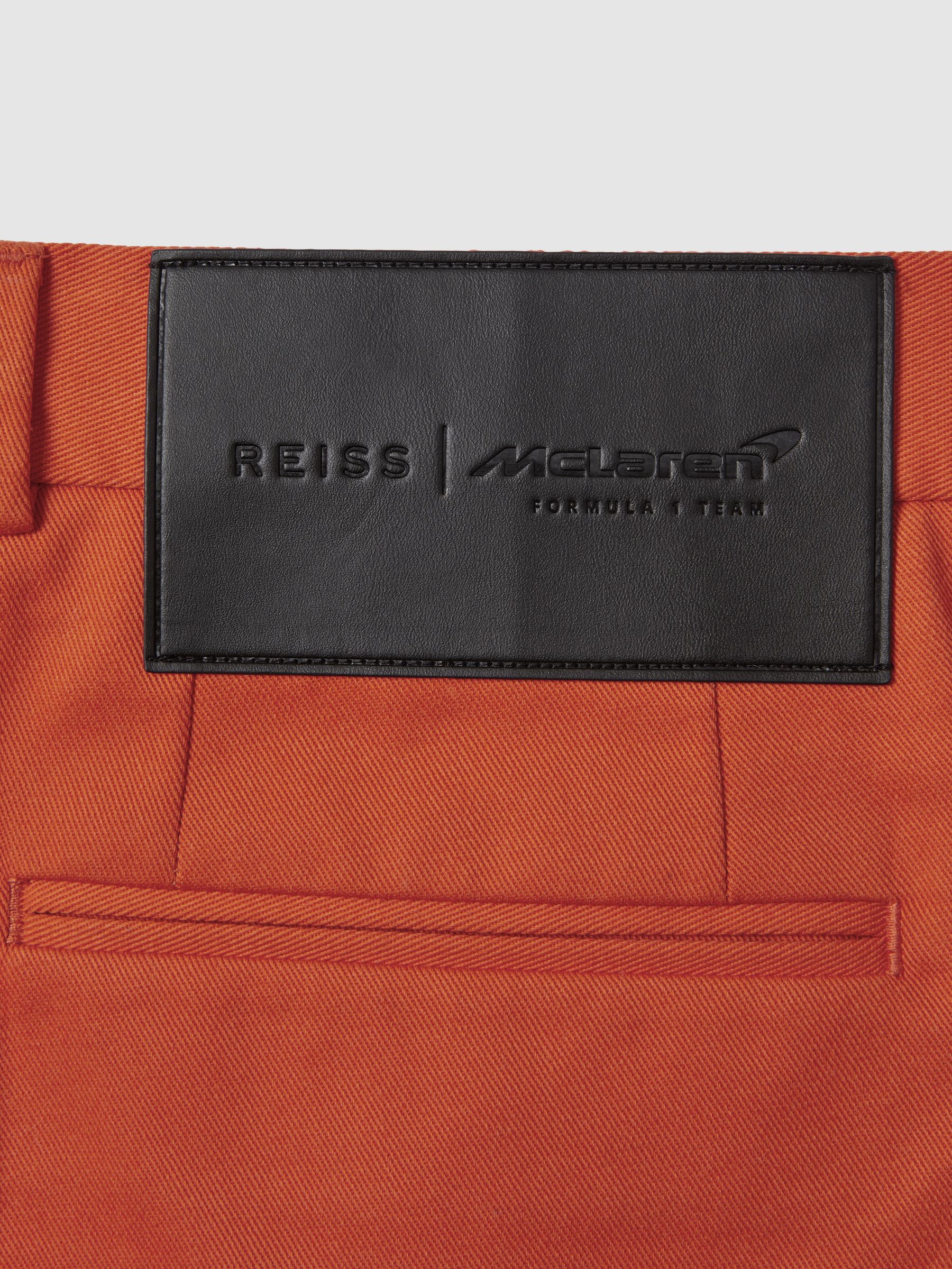 McLaren F1 Twill Relaxed Shorts in Papaya - Image 6 of 6