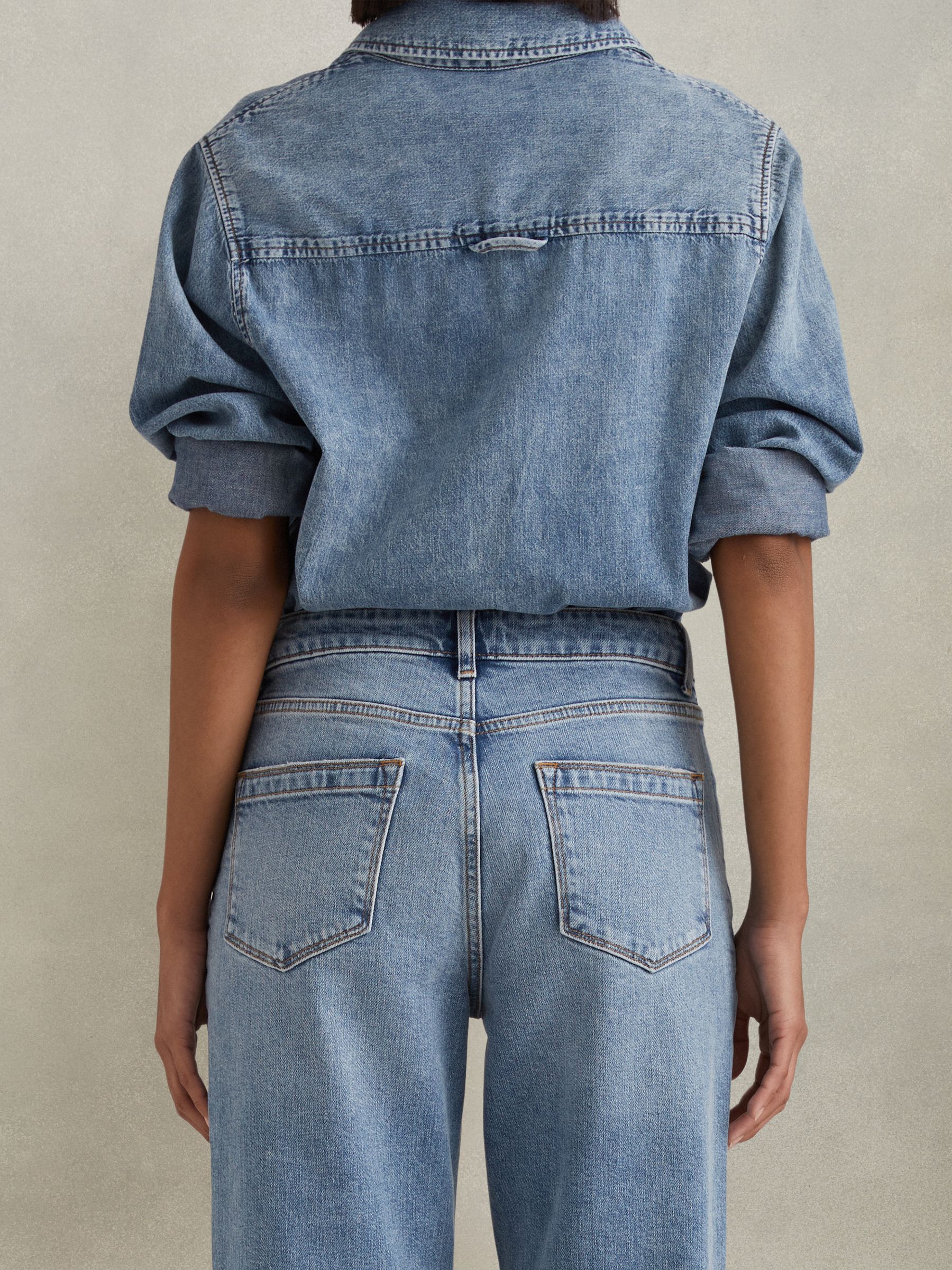 Mid Rise Straight Leg Jeans in Light Blue - image 4