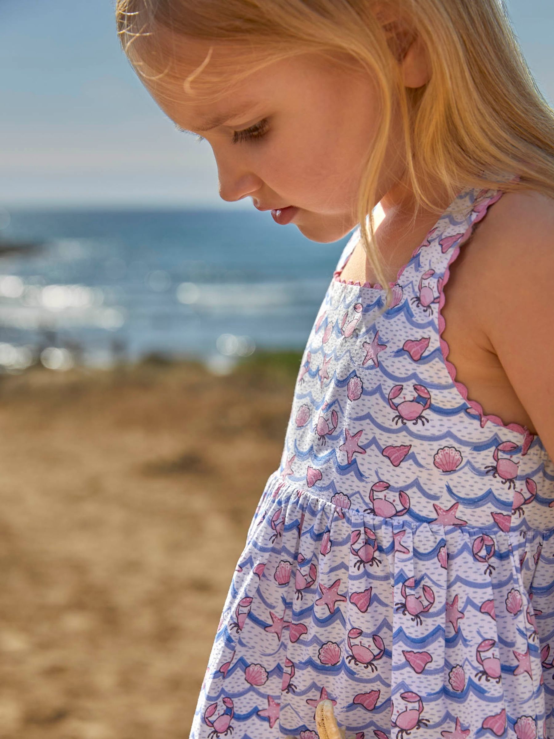 White Wave Print Cross Back Dress - Image 3 of 6