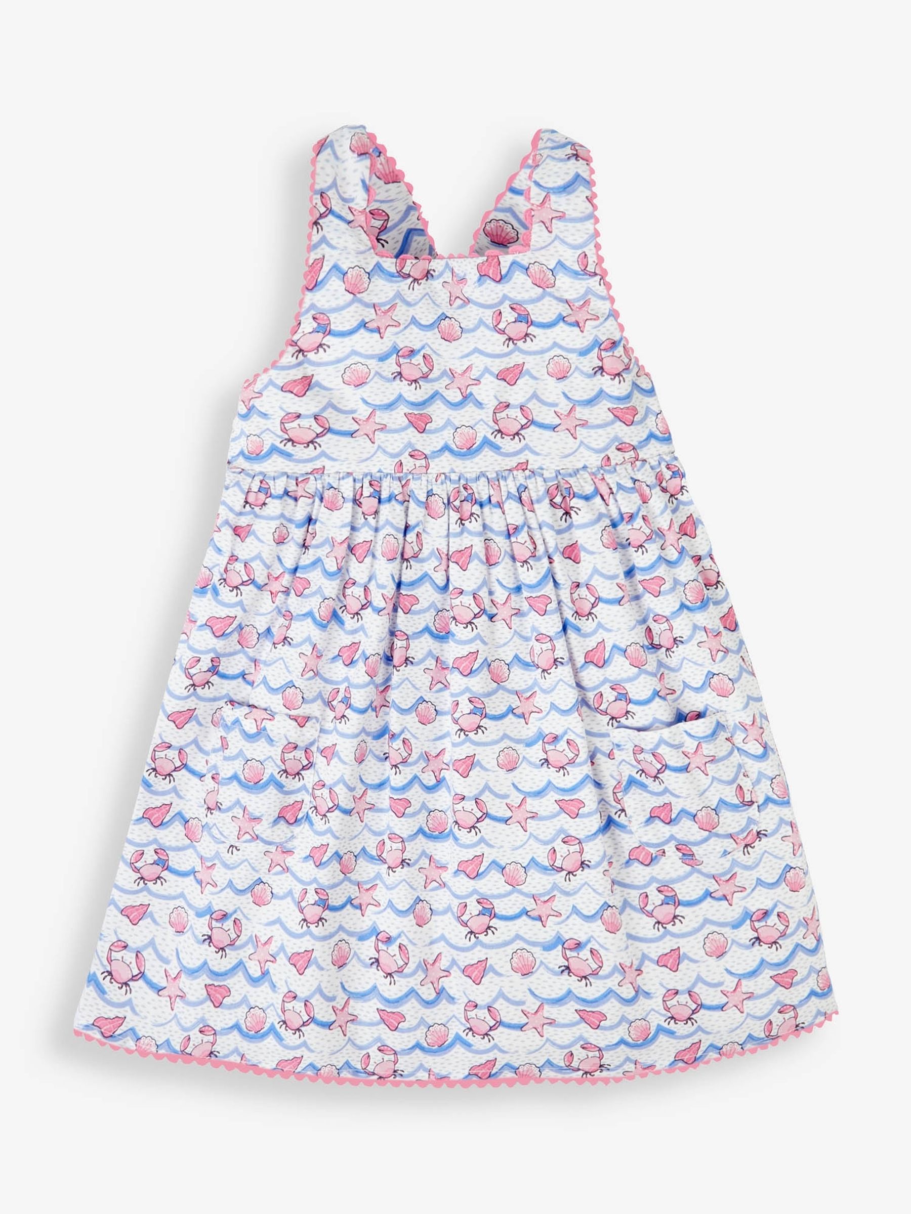 White Wave Print Cross Back Dress - Image 4 of 6