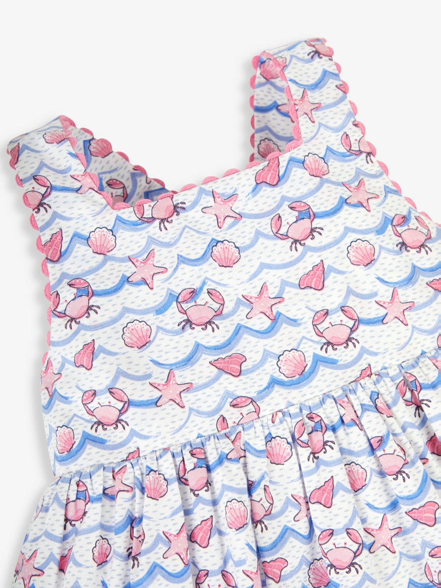 White Wave Print Cross Back Dress - Image 5 of 6