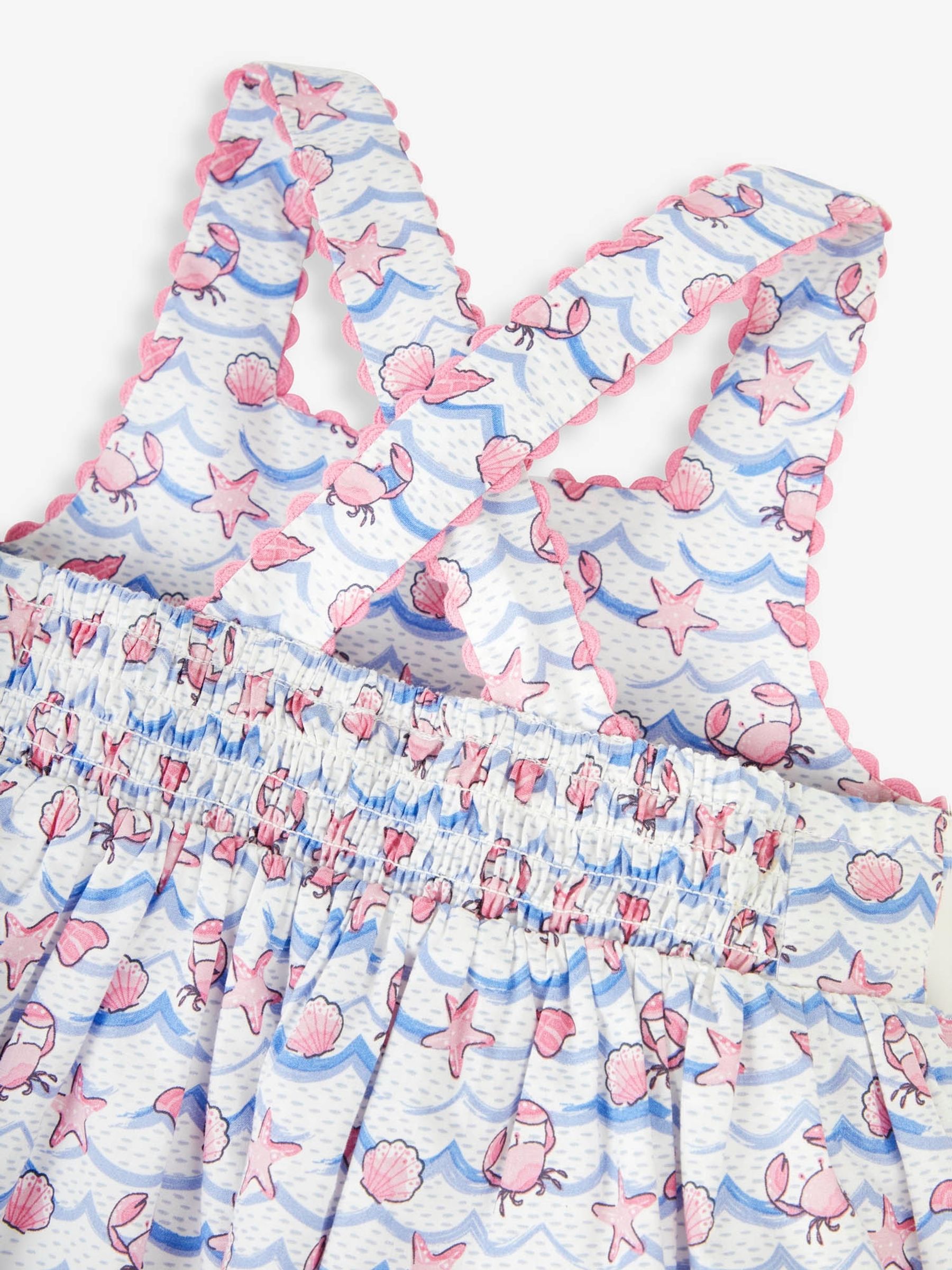 White Wave Print Cross Back Dress - Image 6 of 6