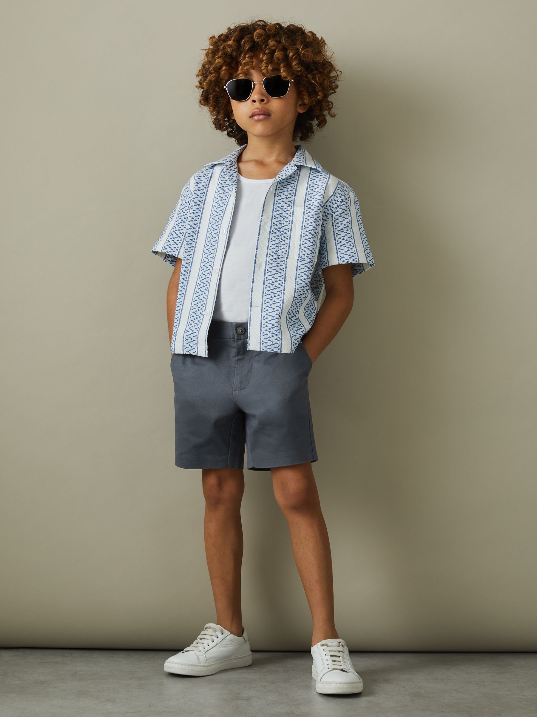 3-9 yrs Casual Chino Shorts in Airforce Blue - Image 1 of 4