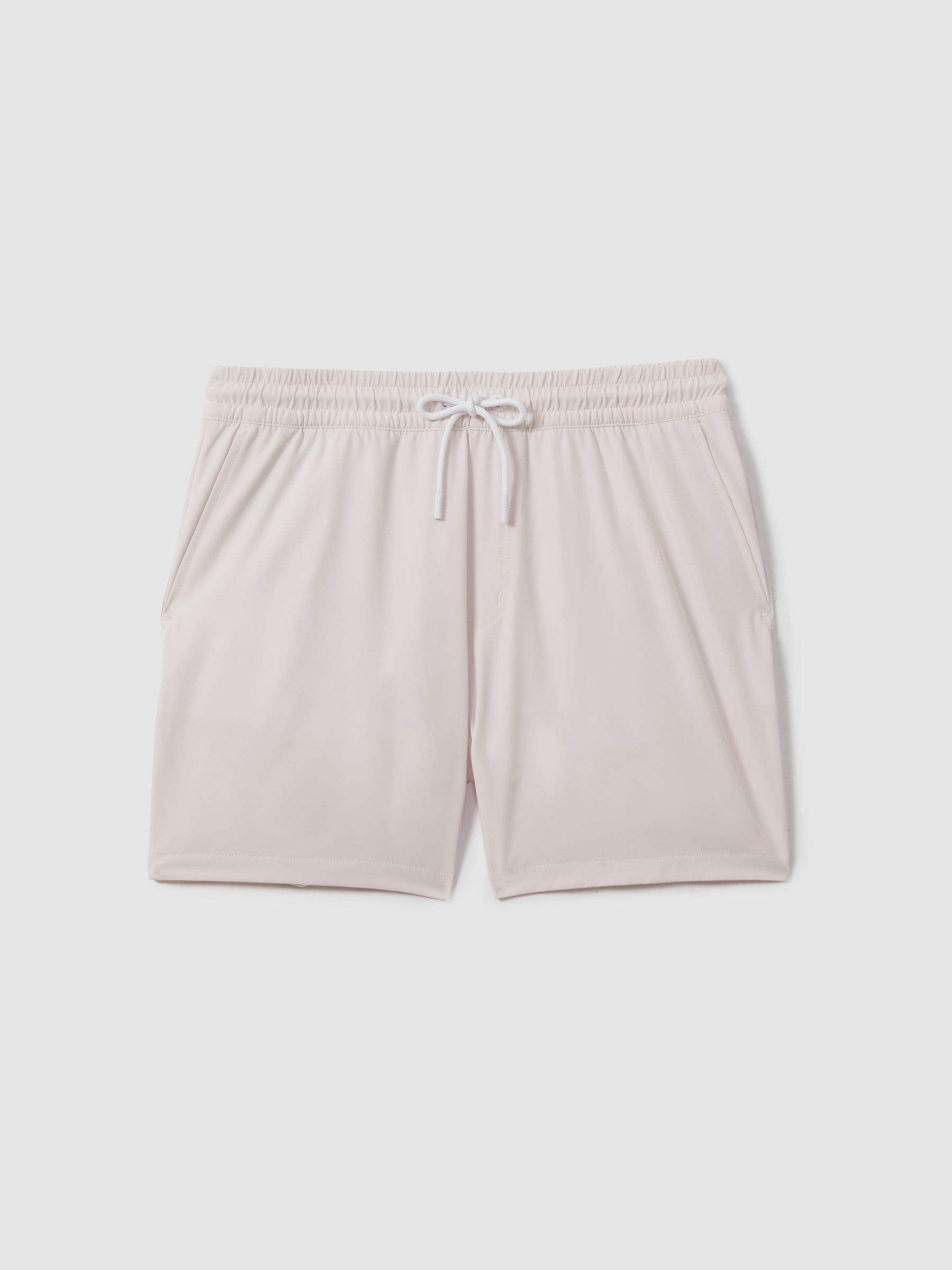 Plain Drawstring Waist Swim Shorts in Pale Pink - Image 2 of 6 Plain Drawstring Waist Swim Shorts in Pale Pink - Image 2 of 6