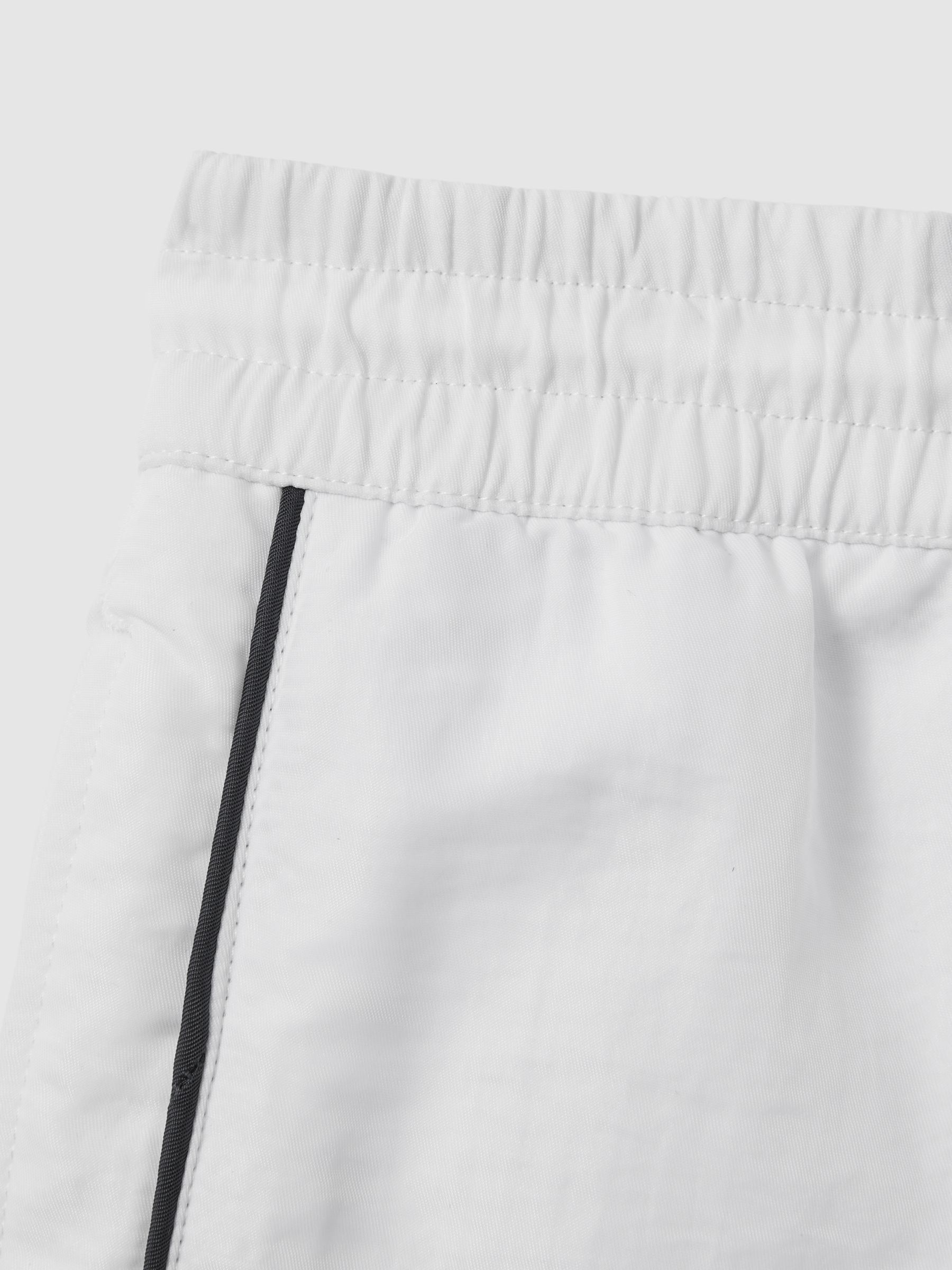 Piped Drawstring Swim Shorts in White - Image 6 of 6