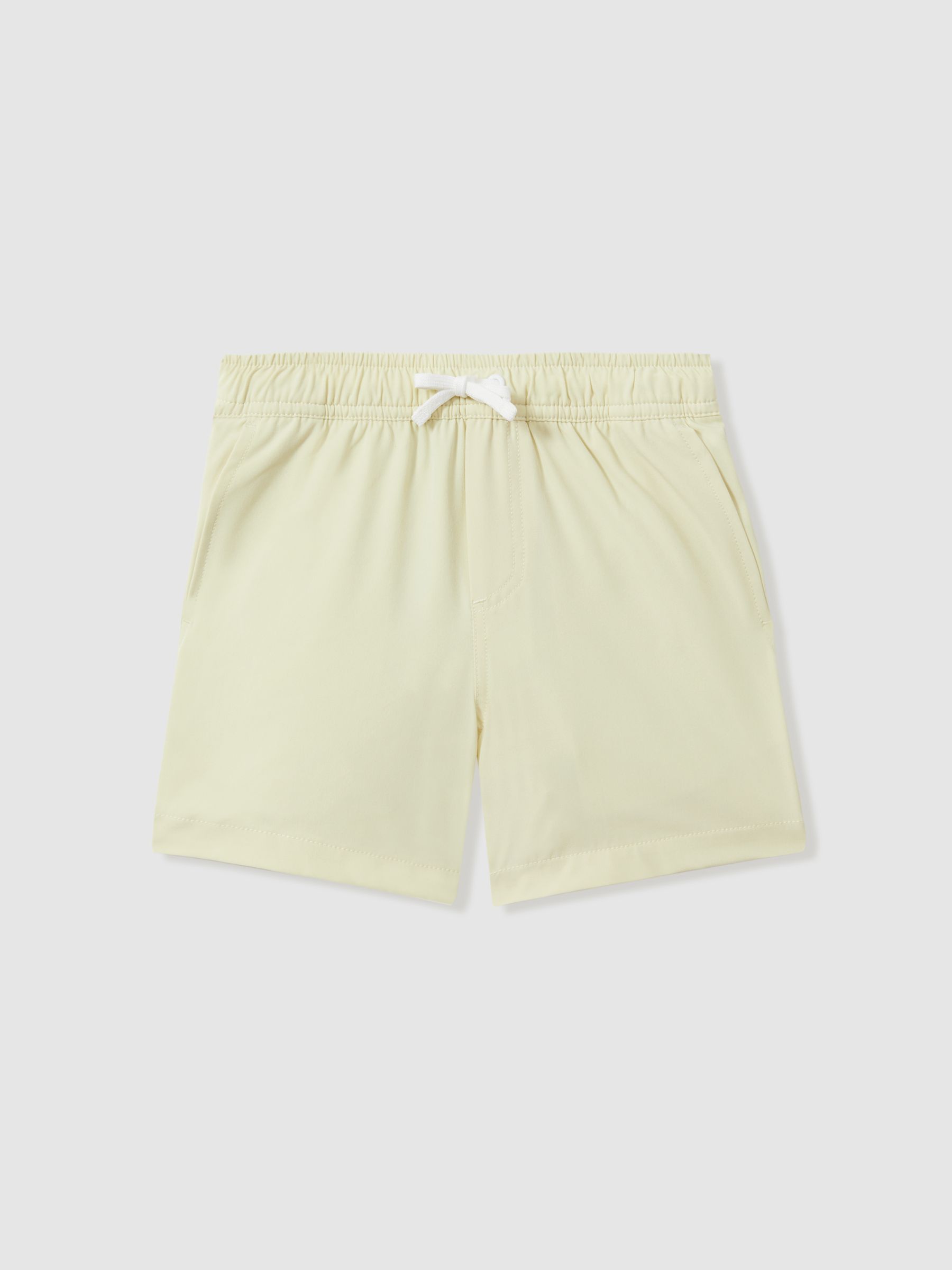 3-9 yrs Plain Drawstring Waist Swim Shorts in Lemon - Image 1 of 3