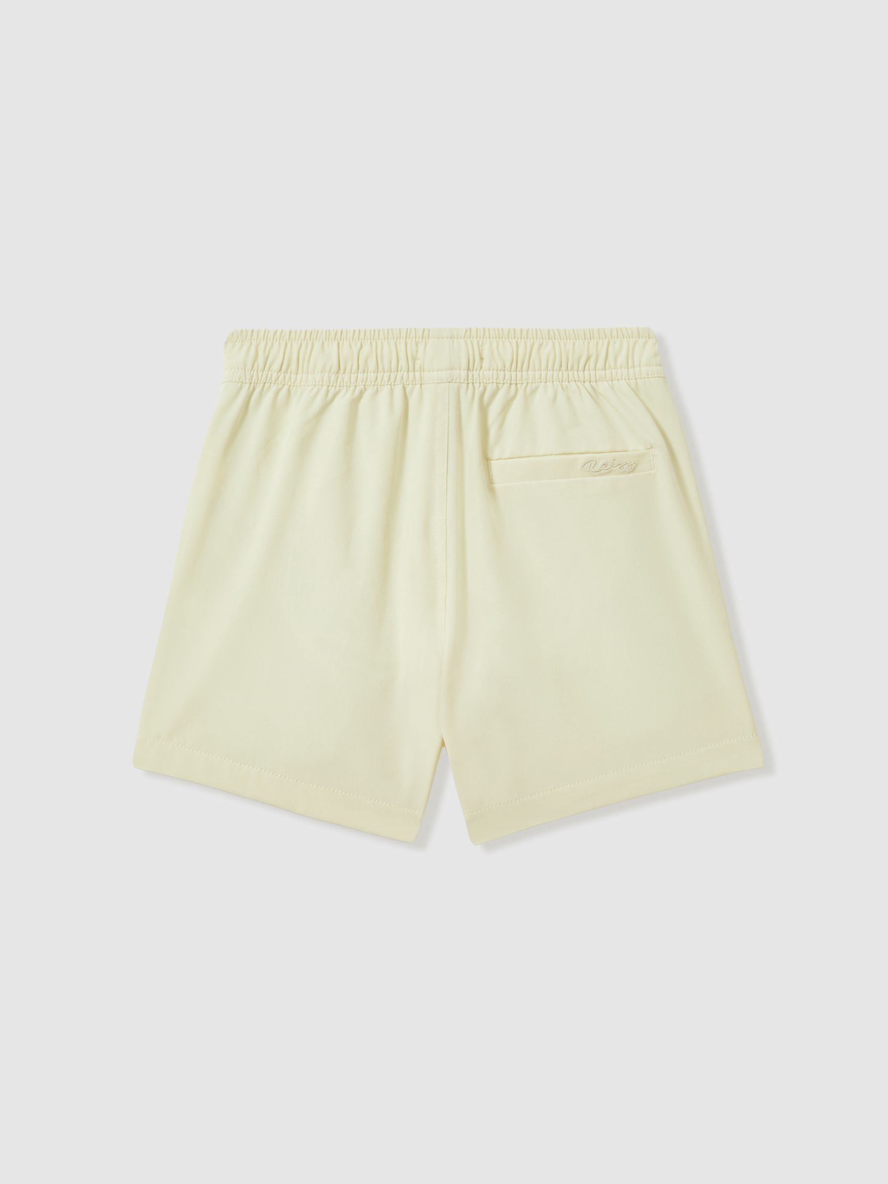 3-9 yrs Plain Drawstring Waist Swim Shorts in Lemon - Image 2 of 3