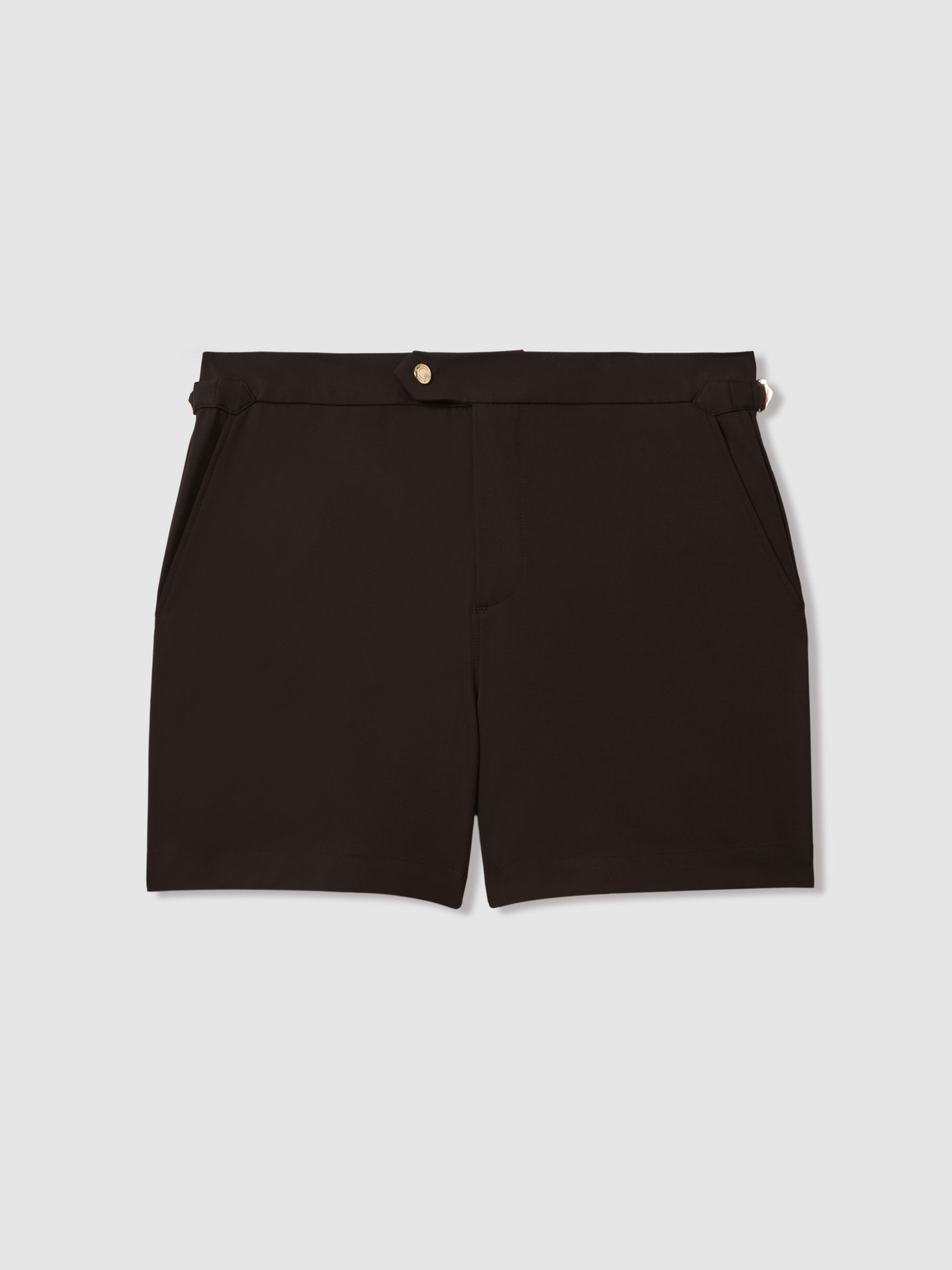Side Adjuster Swim Shorts in Chocolate - Image 2 of 6
