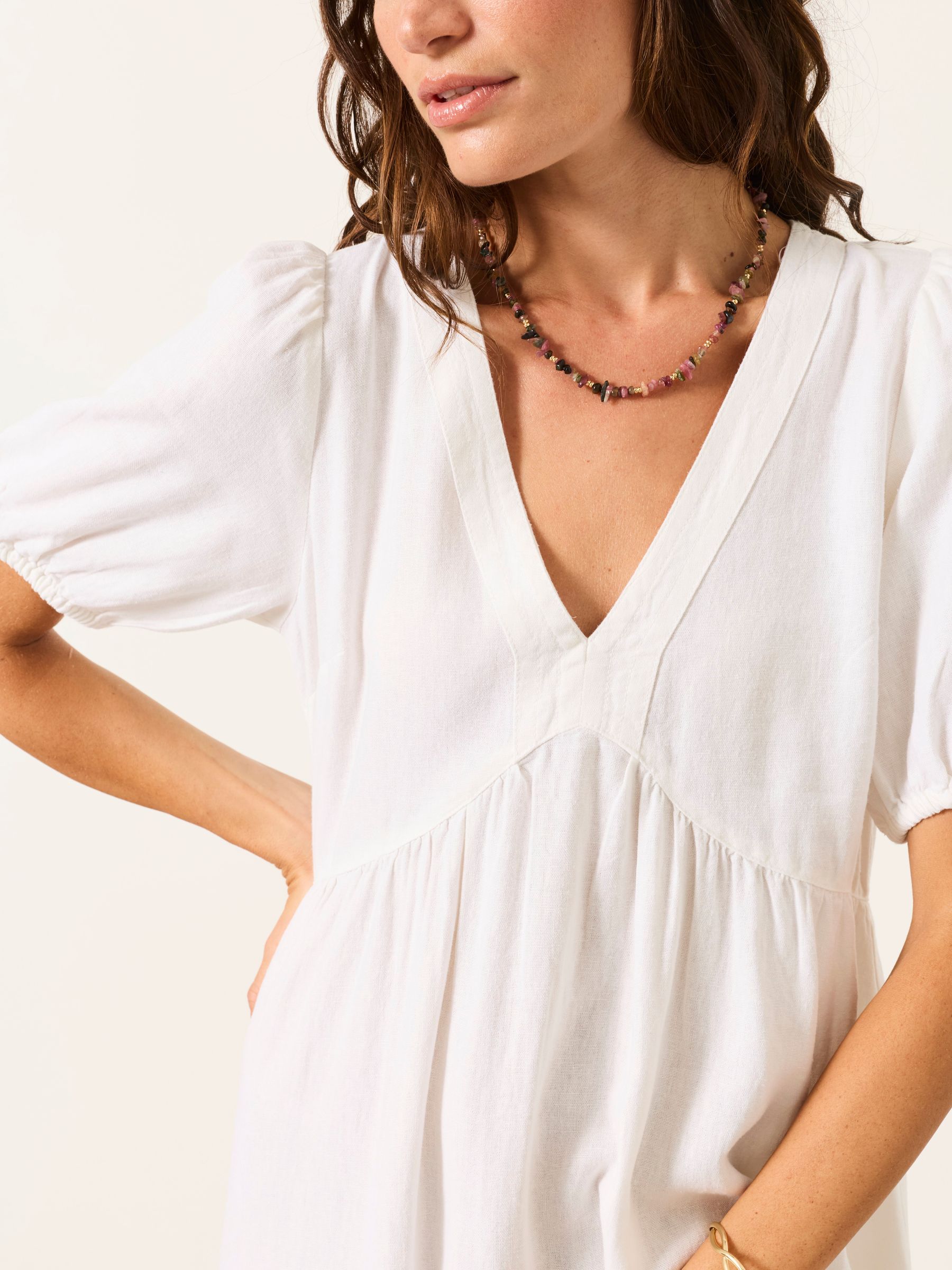 Remi White Petite Linen Dress - Image 3 of 6