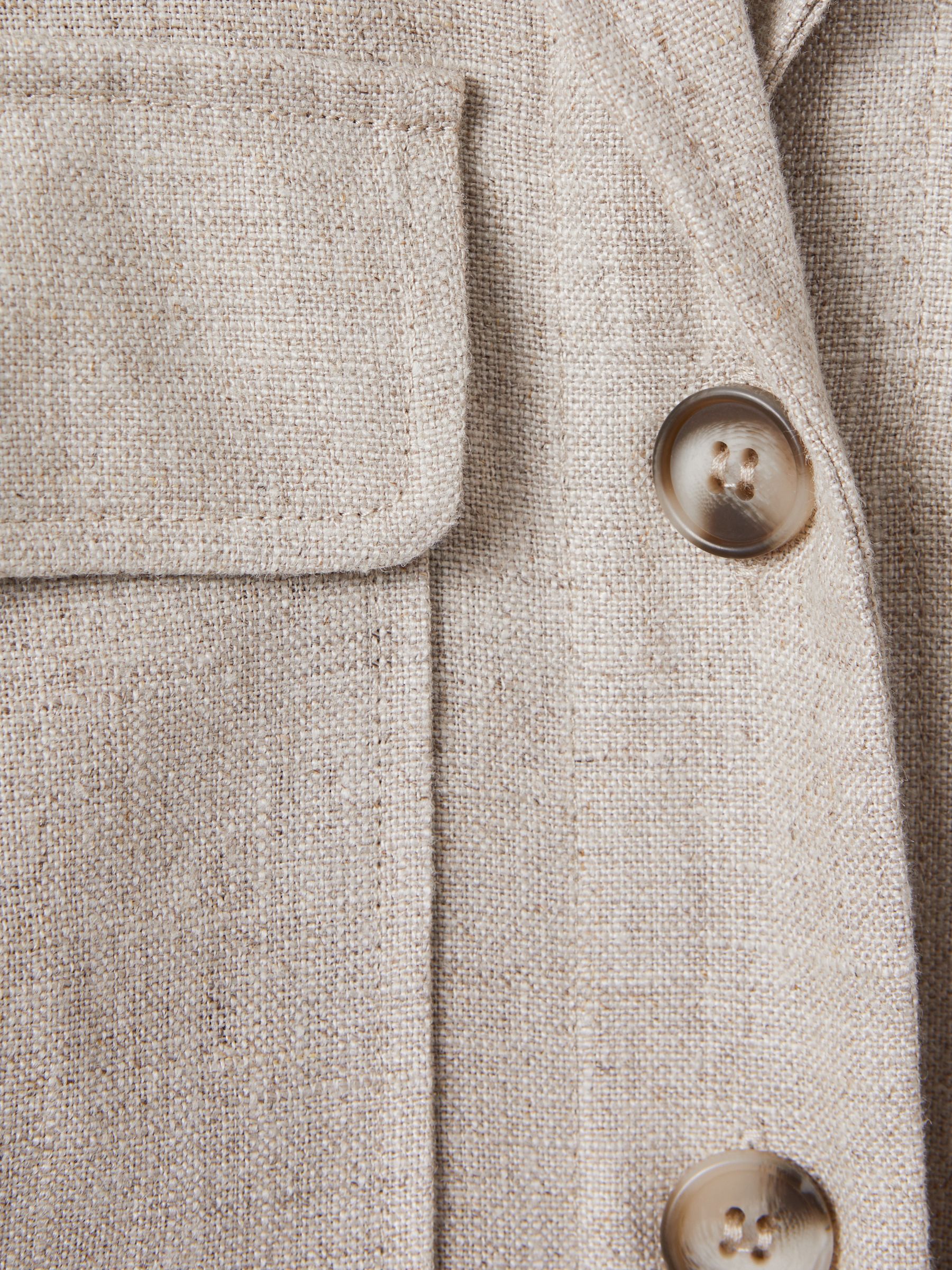 Linen Wide Leg Jumpsuit in Neutral - Image 8 of 8