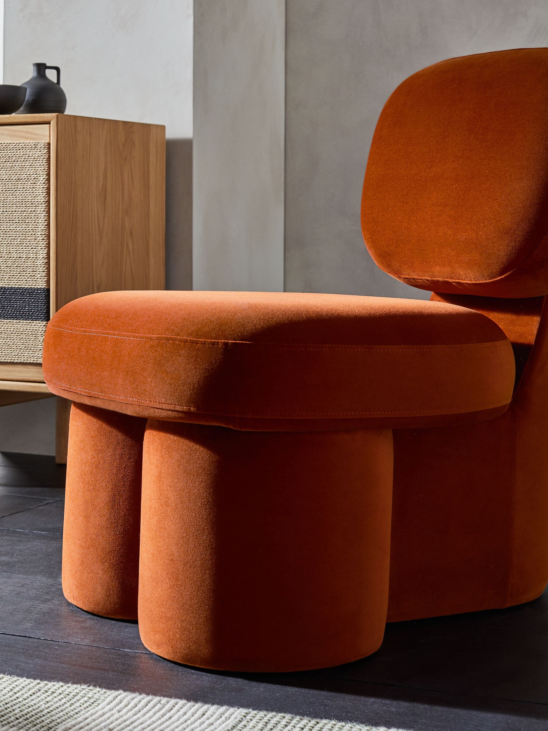 Thea Accent Chair in Cinnamon Velvet - Image 4 of 6