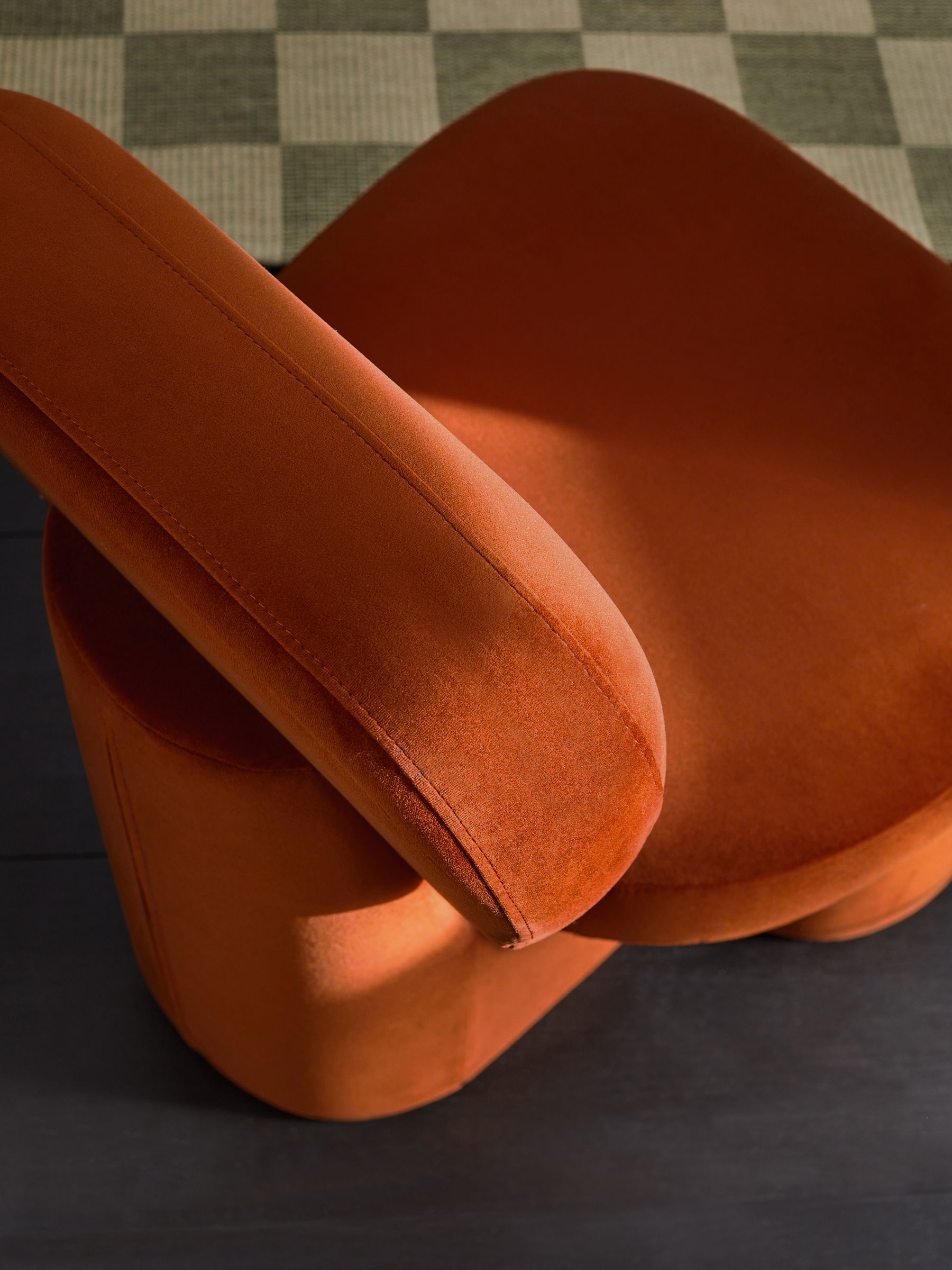 Thea Accent Chair in Cinnamon Velvet - Image 5 of 6