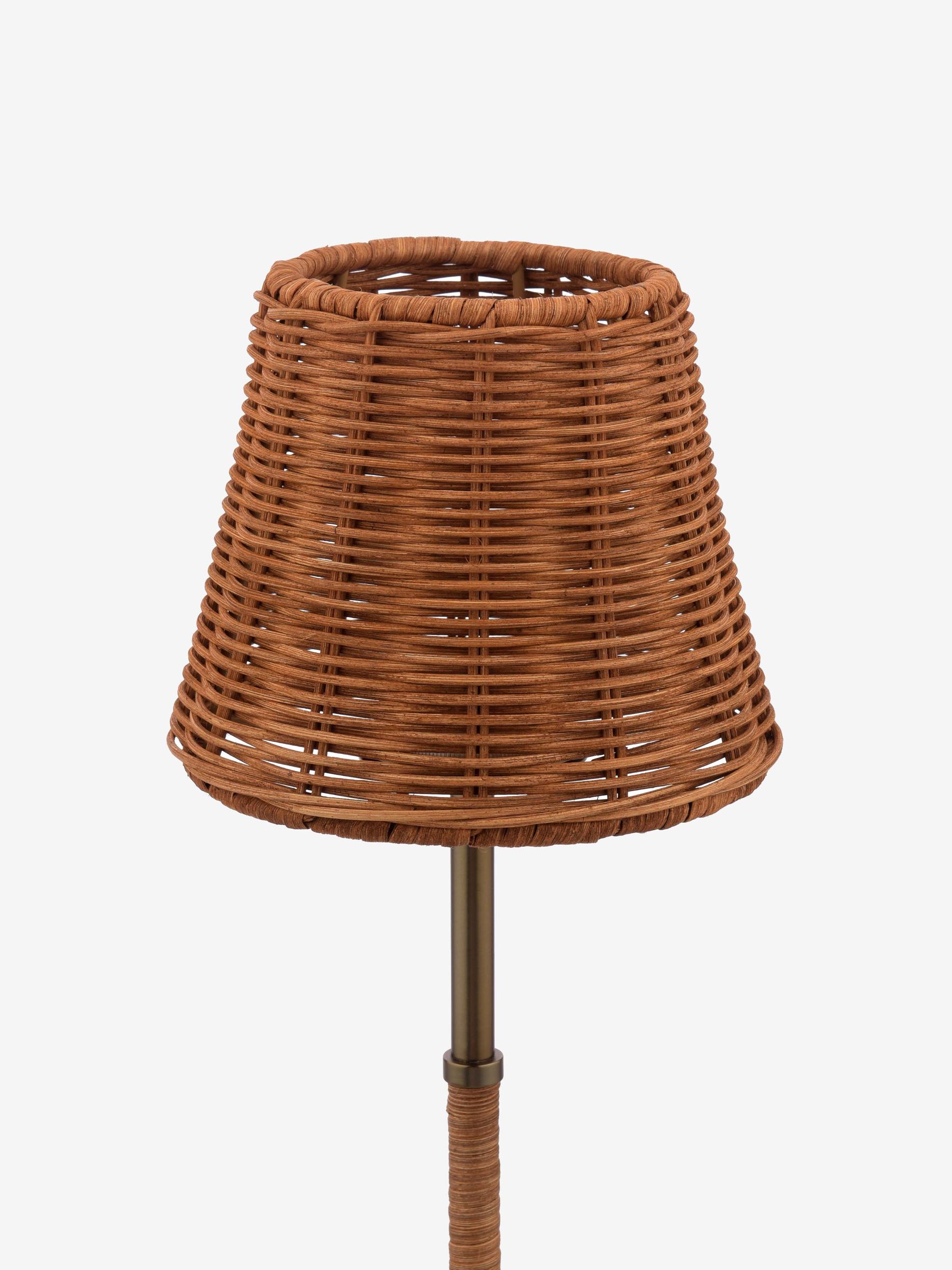 Brown Elcot Rechargeable LED Rattan Table Lamp - Image 5 of 6