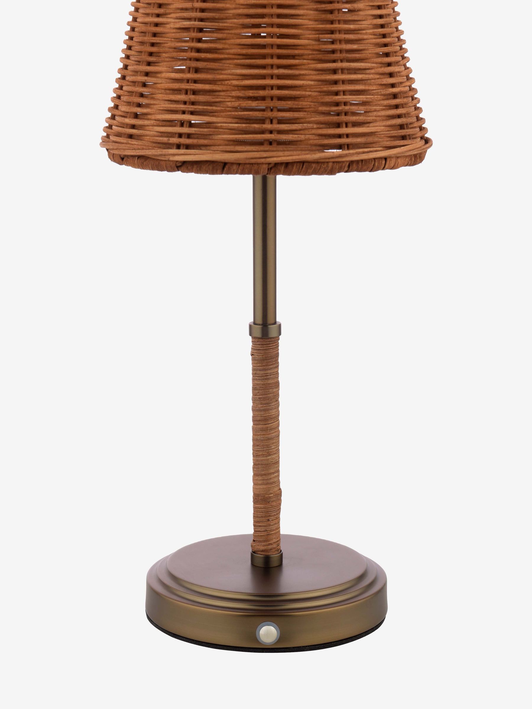 Brown Elcot Rechargeable LED Rattan Table Lamp - Image 6 of 6 Brown Elcot Rechargeable LED Rattan Table Lamp - Image 6 of 6