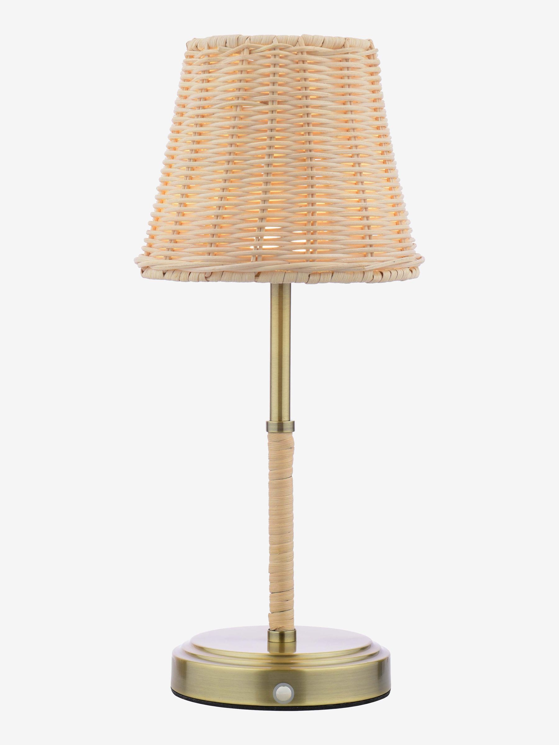 Natural Elcot Rechargeable LED Rattan Table Lamp - Image 3 of 6