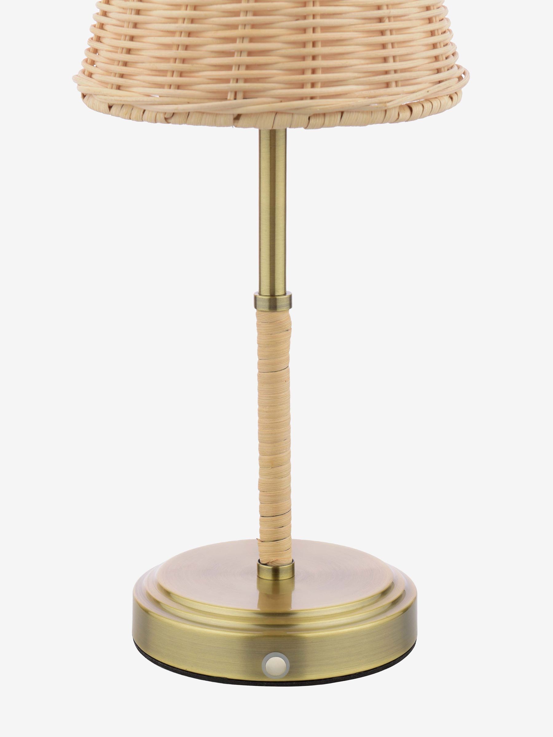 Natural Elcot Rechargeable LED Rattan Table Lamp - Image 6 of 6