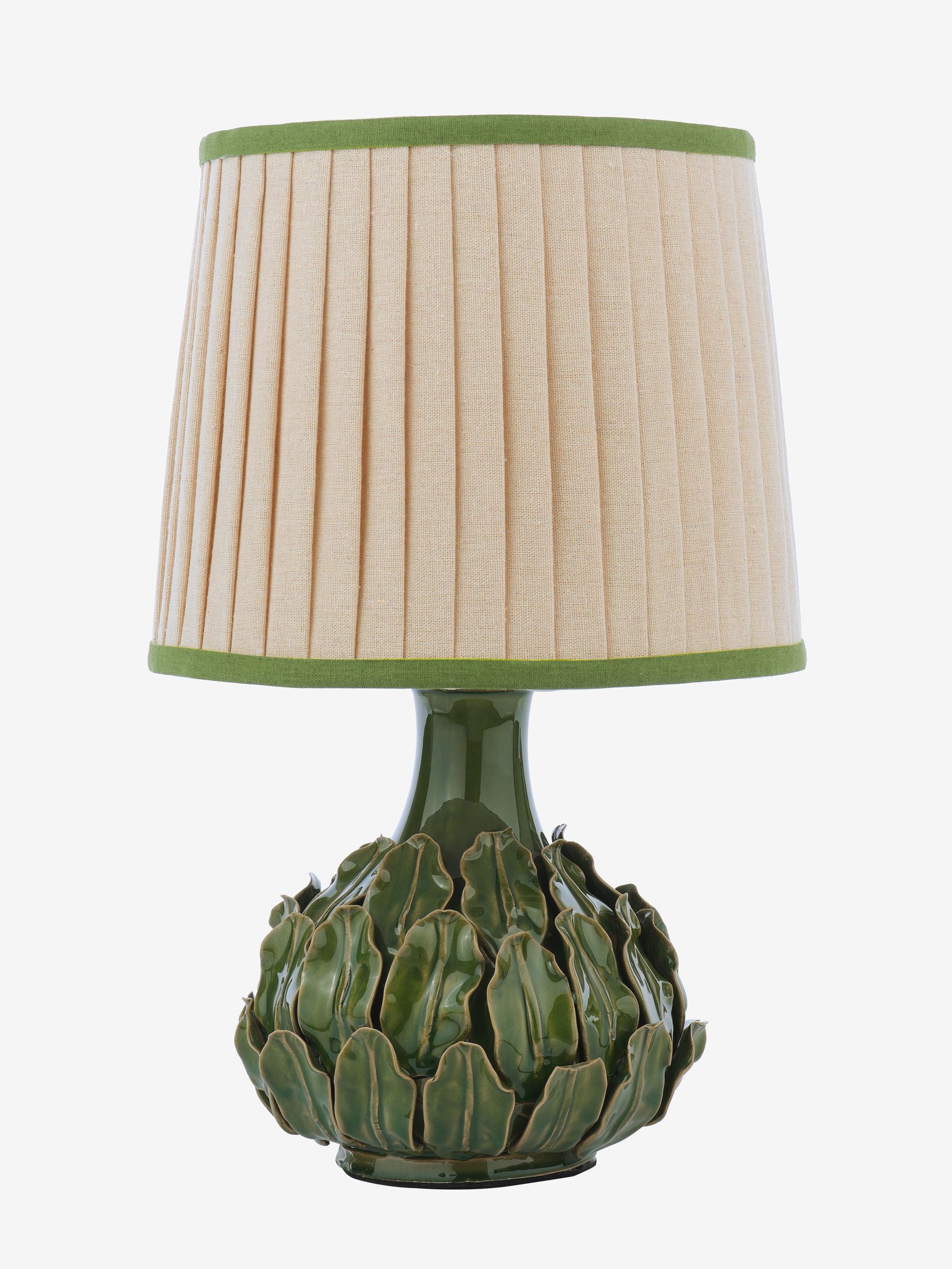 Cream & Green Chatsworth Tall Ceramic Table Lamp - Image 4 of 5