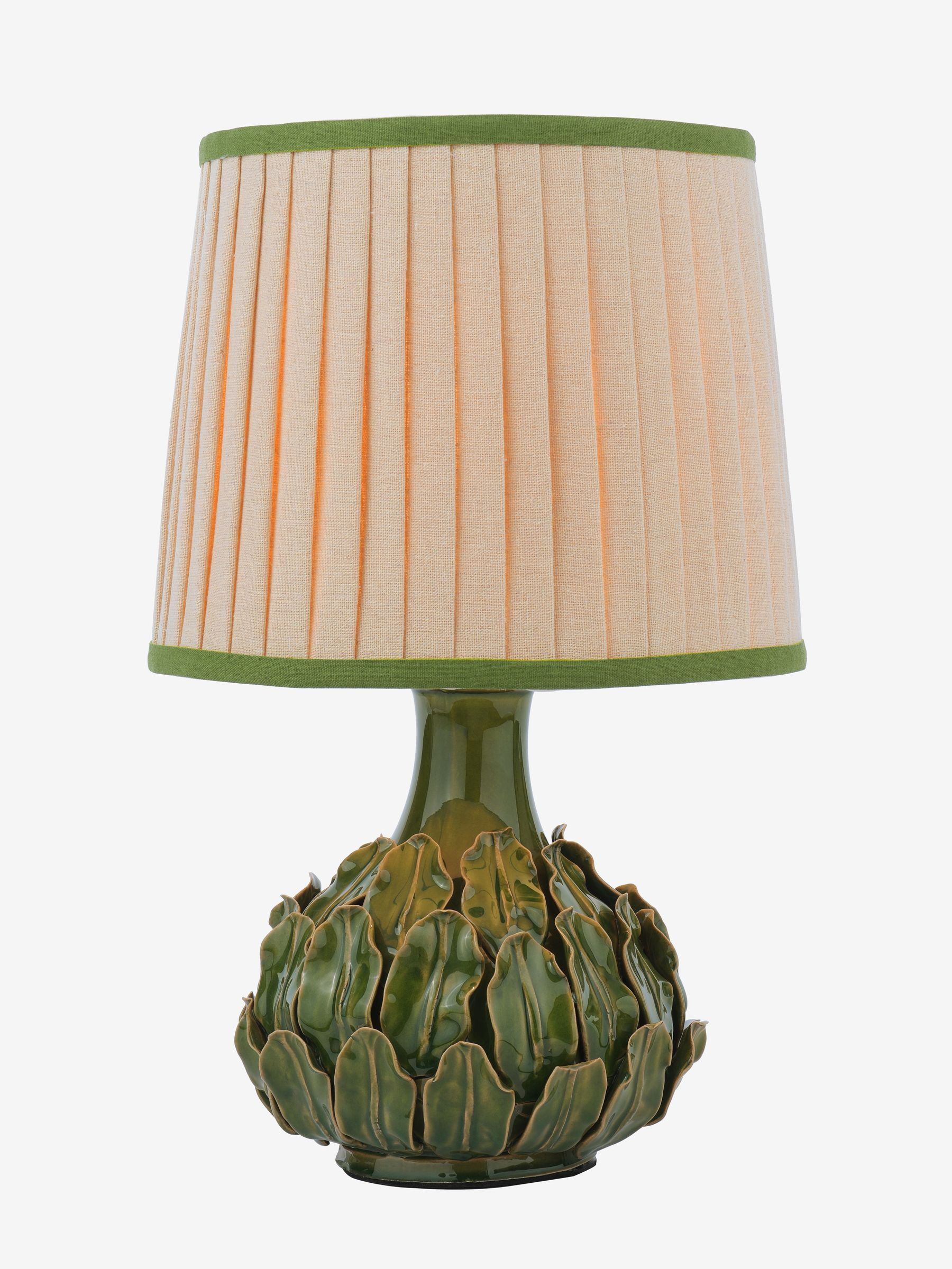 Cream & Green Chatsworth Tall Ceramic Table Lamp - Image 5 of 5