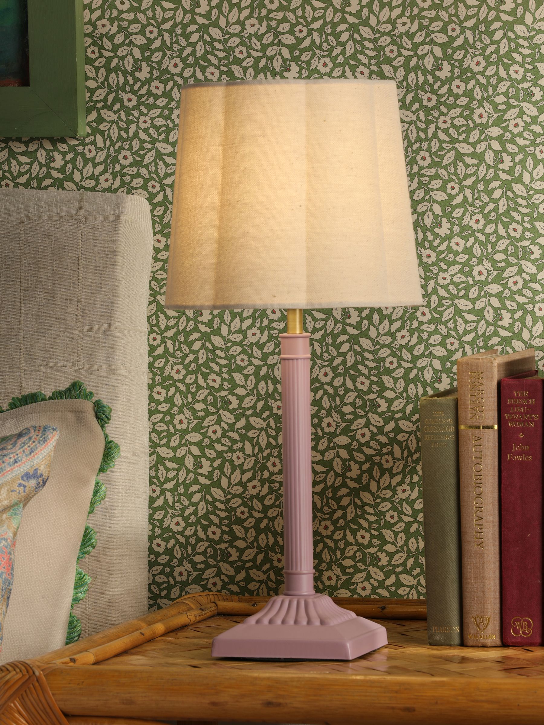 Pink Buscot Square Base Table Lamp with Shade - Image 1 of 6
