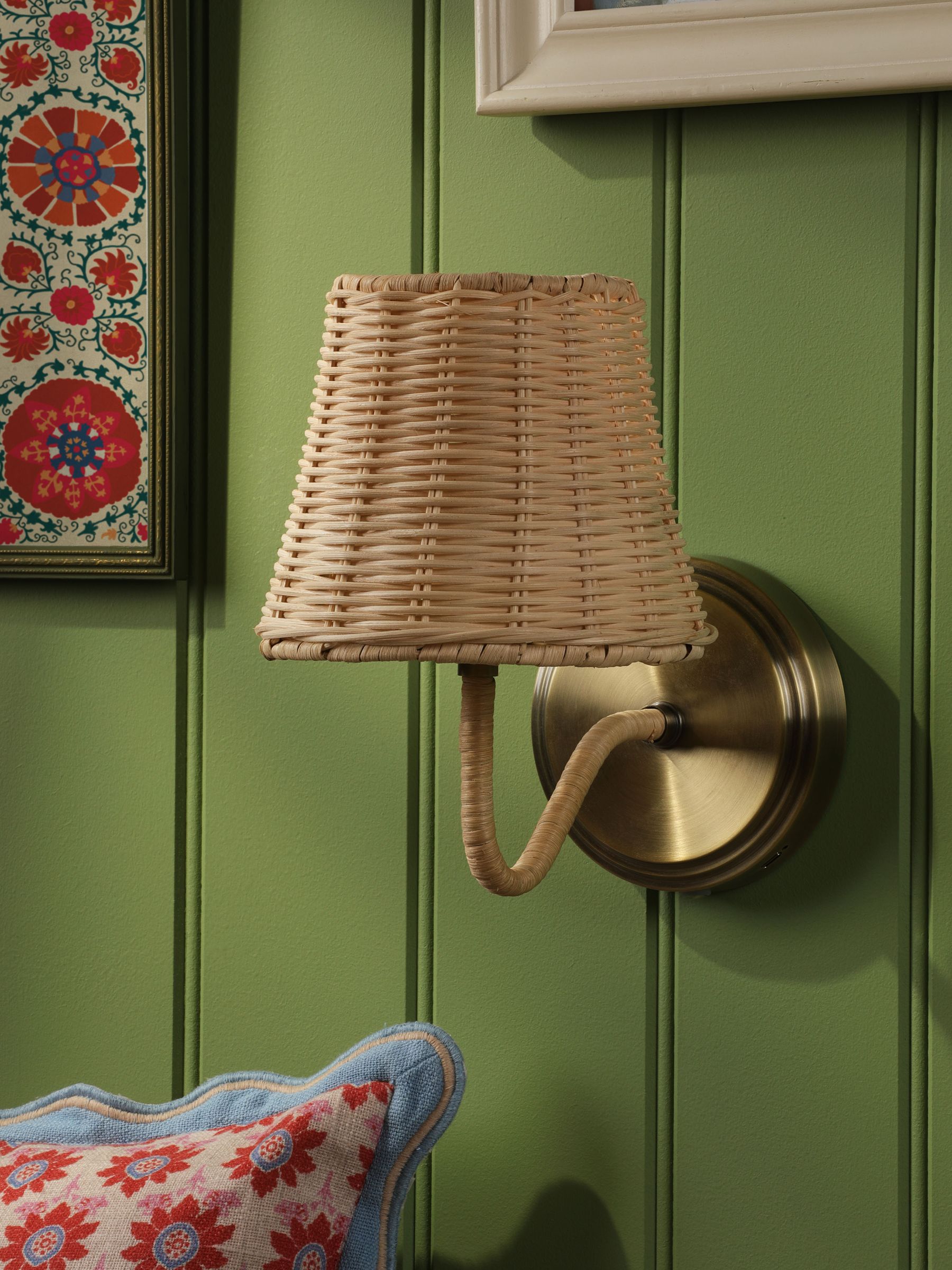Natural Elcot Rechargeable LED Rattan Wall Light - Image 2 of 6