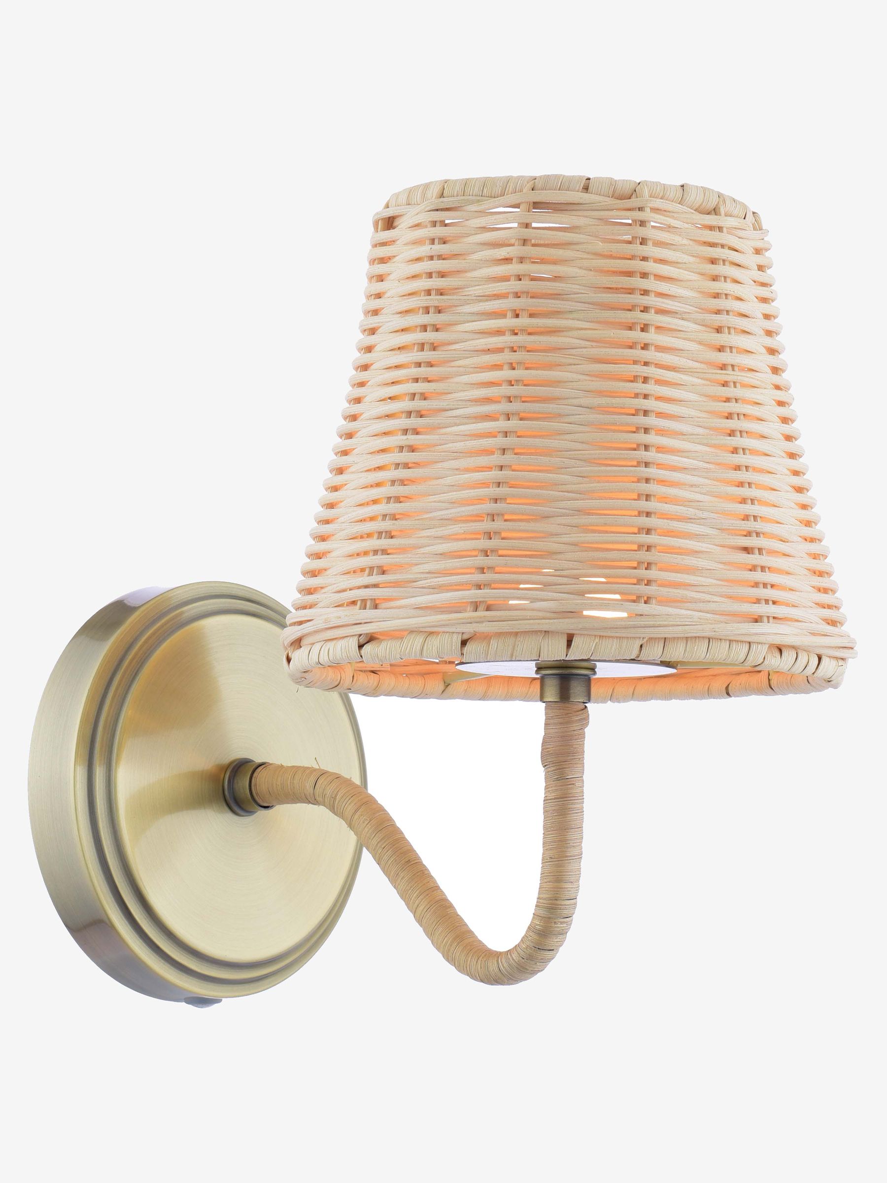 Natural Elcot Rechargeable LED Rattan Wall Light - Image 3 of 6