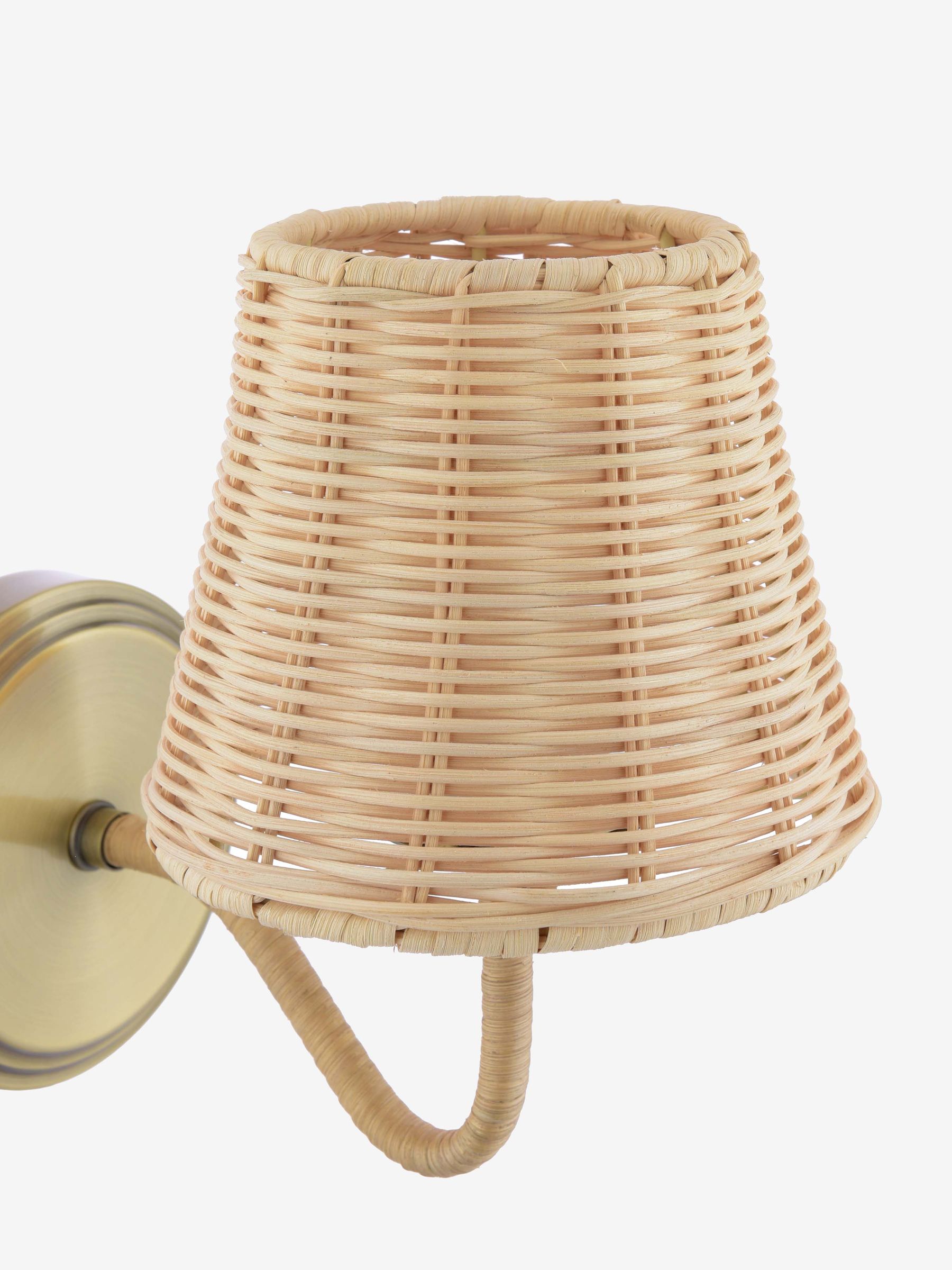 Natural Elcot Rechargeable LED Rattan Wall Light - Image 5 of 6