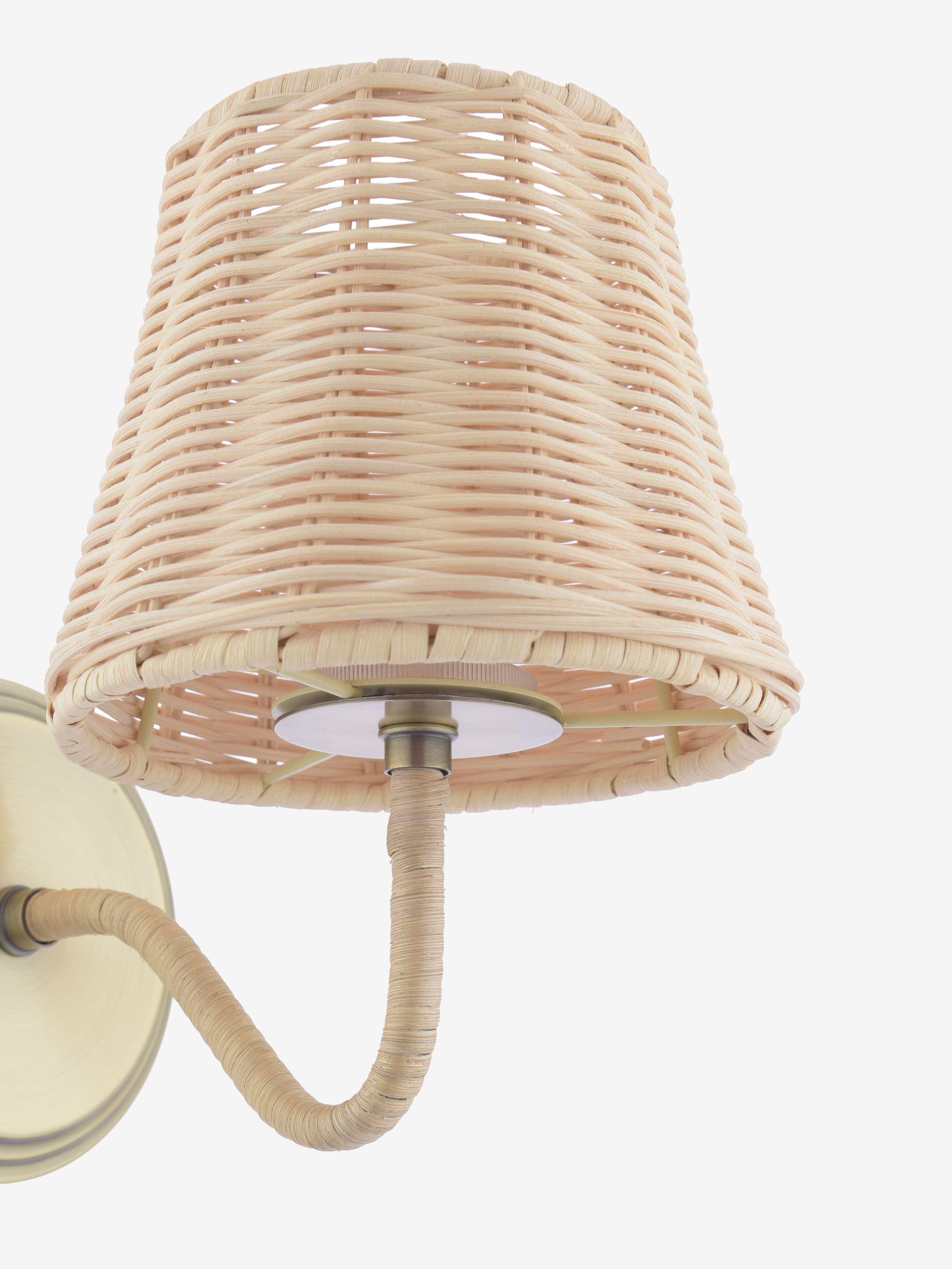 Natural Elcot Rechargeable LED Rattan Wall Light - Image 6 of 6