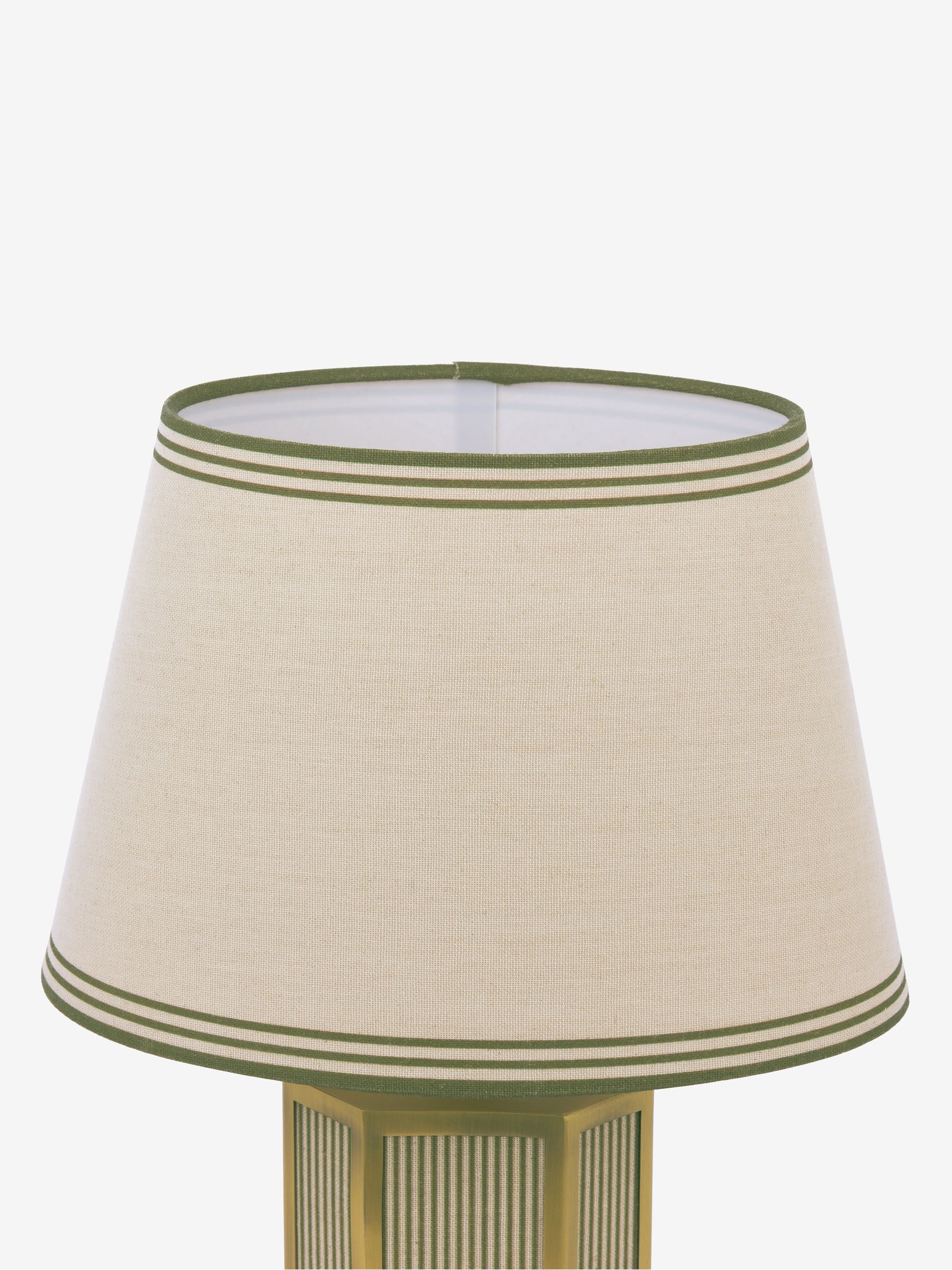 White & Green Helmingham Antique Brass Claw Foot Table Lamp - Image 4 of 6